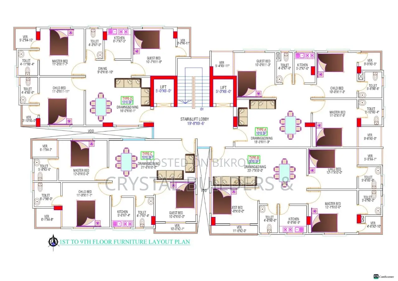 Crystal Palace Flats Feature 3 Beds and 3 Baths in Badda