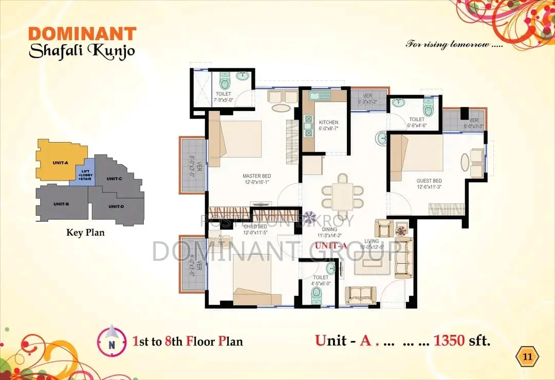 Flat sale in 30 installments with special discount in Ramadan, Talartek, Khilkhet, Purbachal in Khilkhet