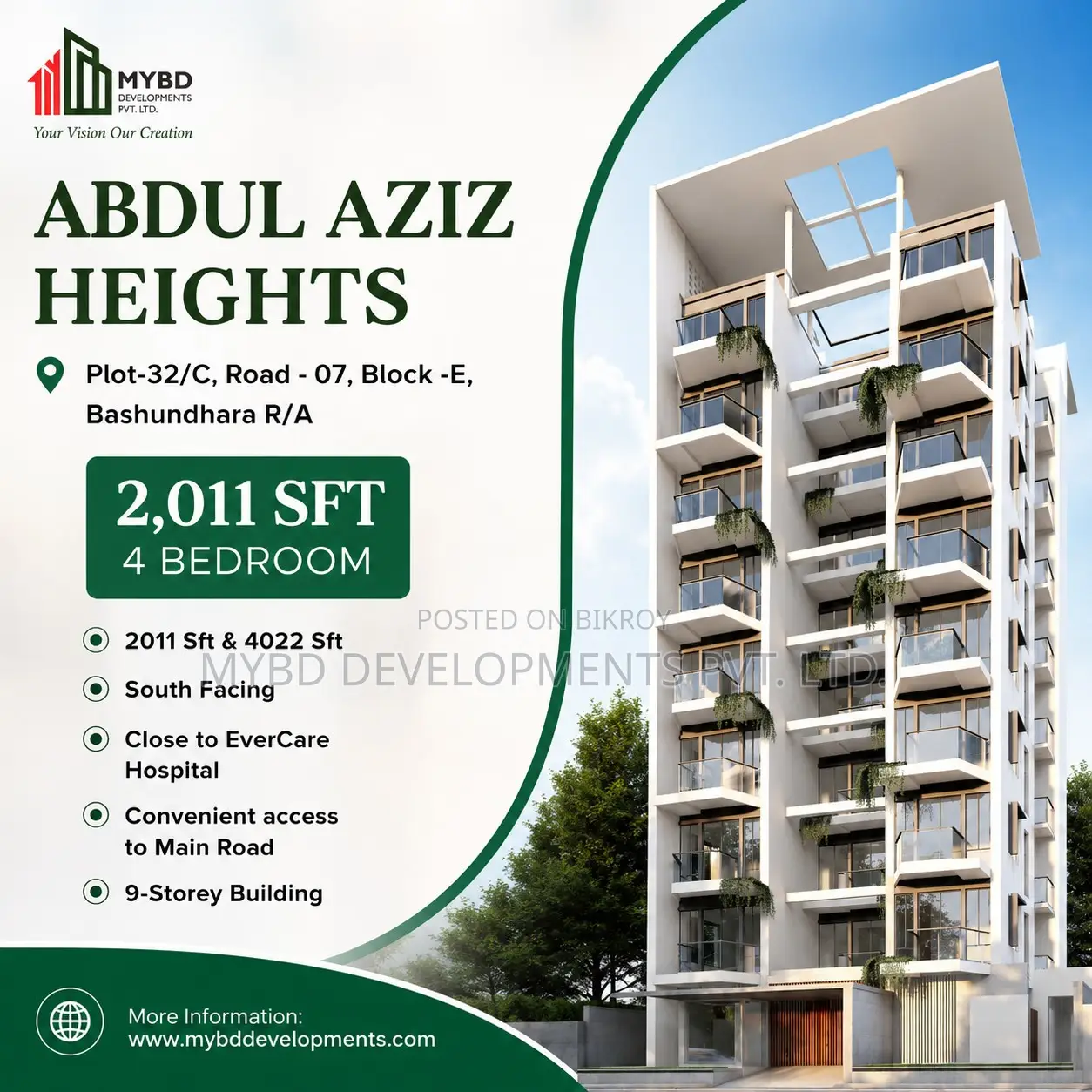4-bedroom Apartment in Mybd Abdul Aziz, Basundhara for sale in Basundhara