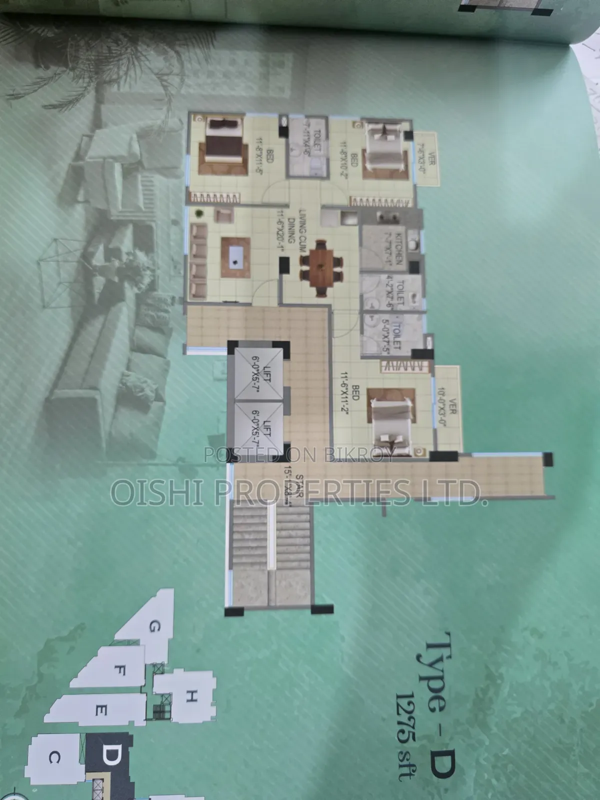 3-Bedroom Apartment in Fazlul Karim Palace, Malibag for Sale in Malibag