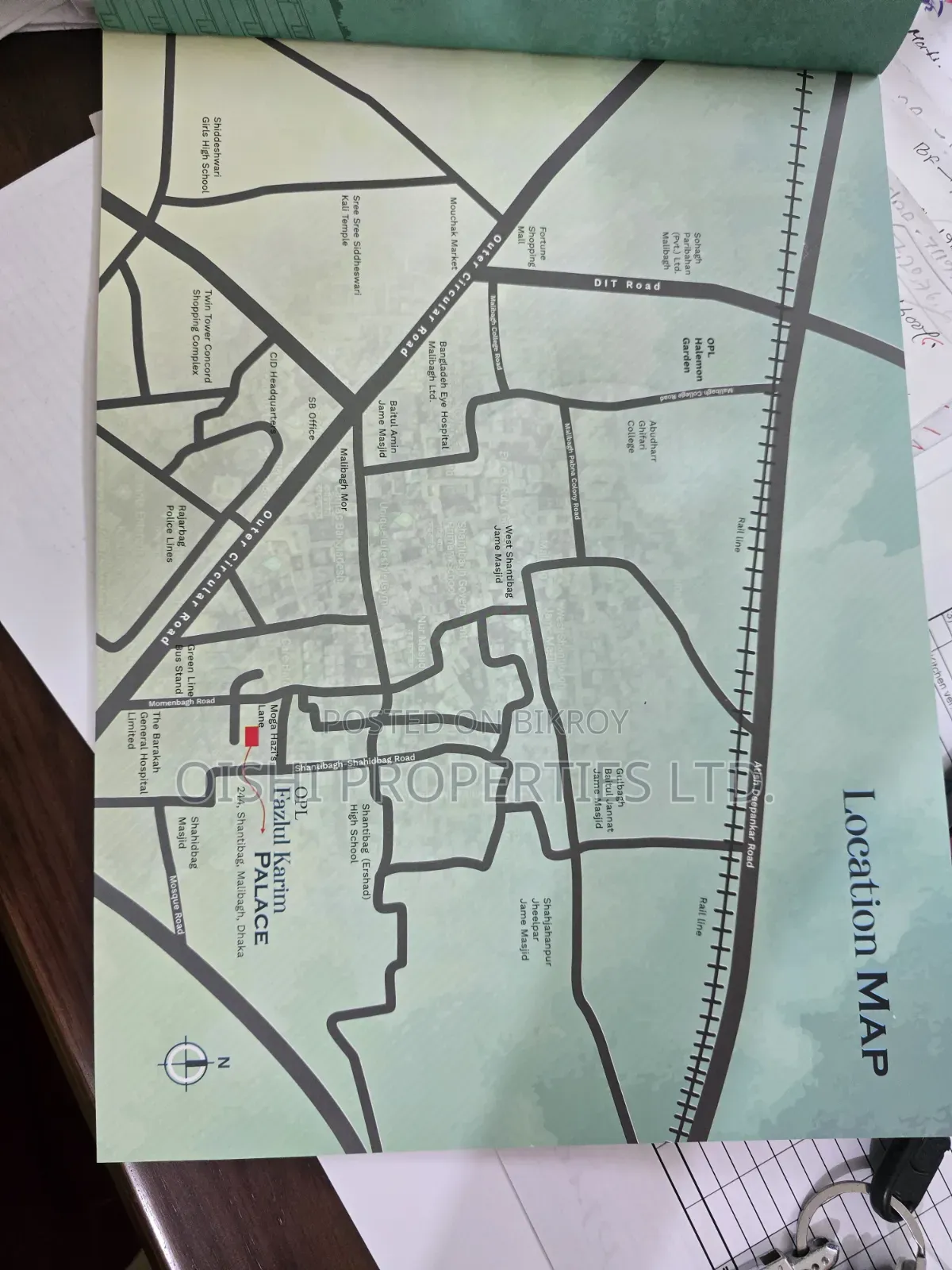 3-Bedroom Apartment in Fazlul Karim Palace, Malibag for Sale in Malibag