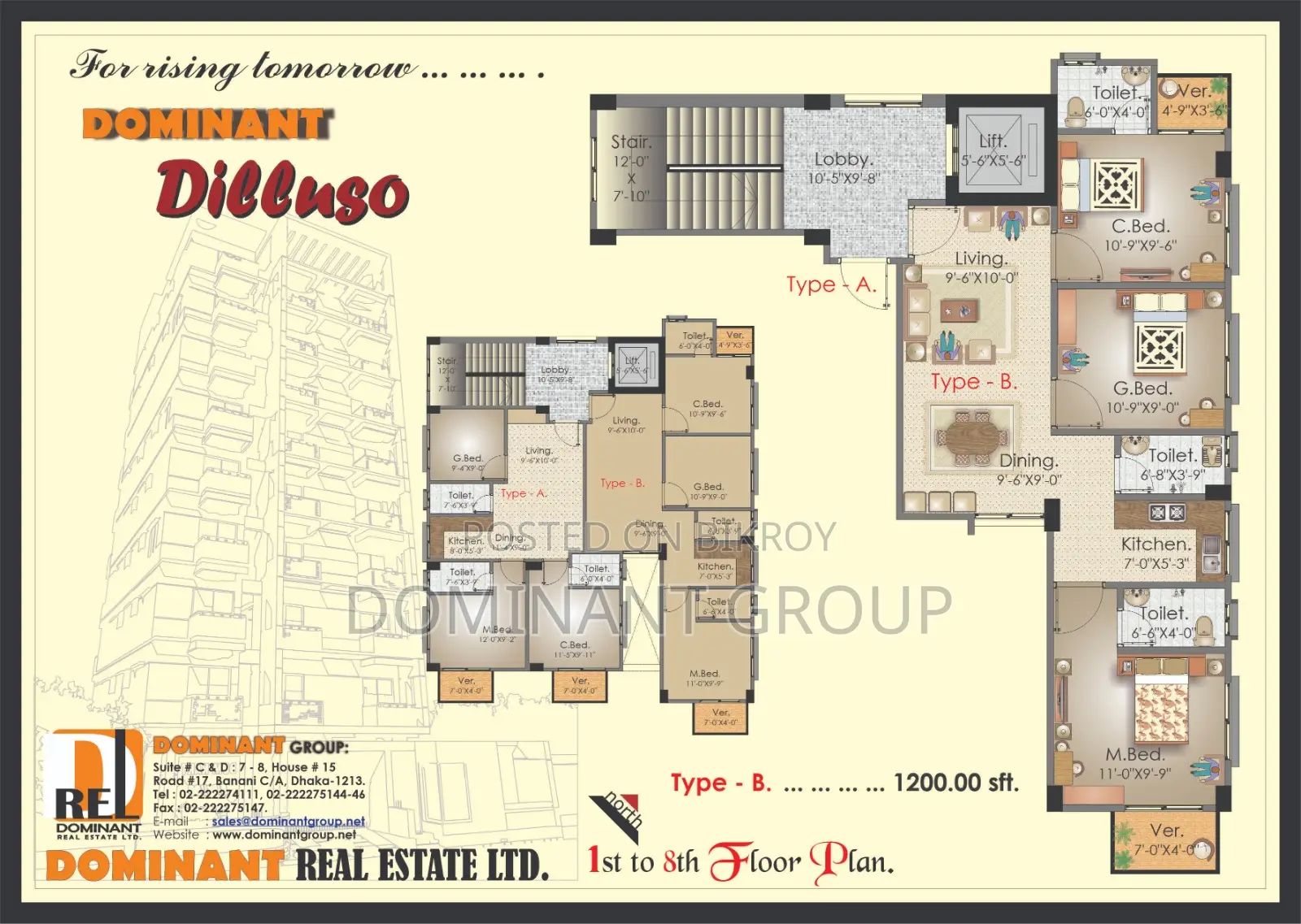 4-Bedroom----South Face Ongoing Apartment Aftabnagor in Aftab Nagar