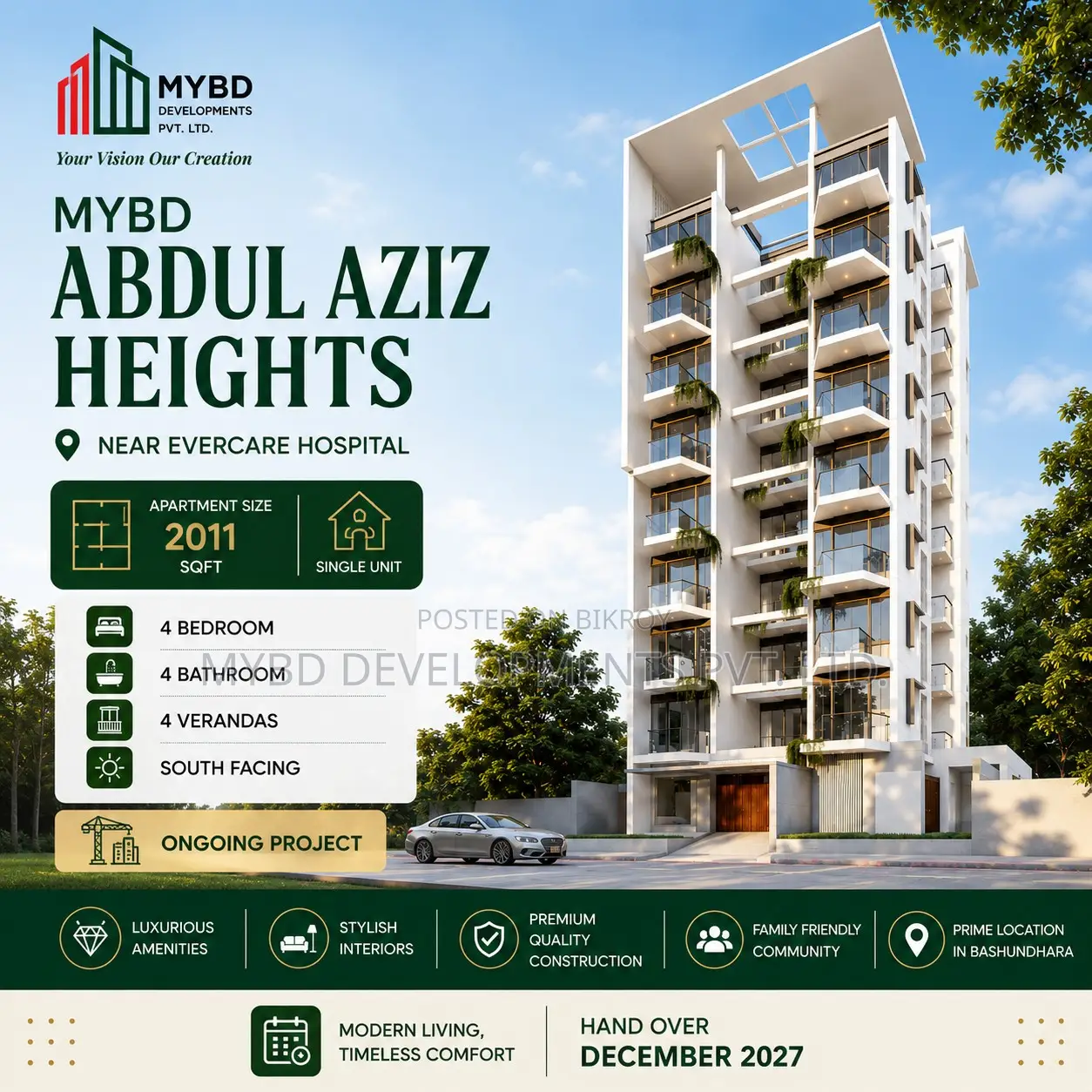 4 Bedroom Apartment in Mybd Abdul Aziz, Basundhara for Sale in Basundhara