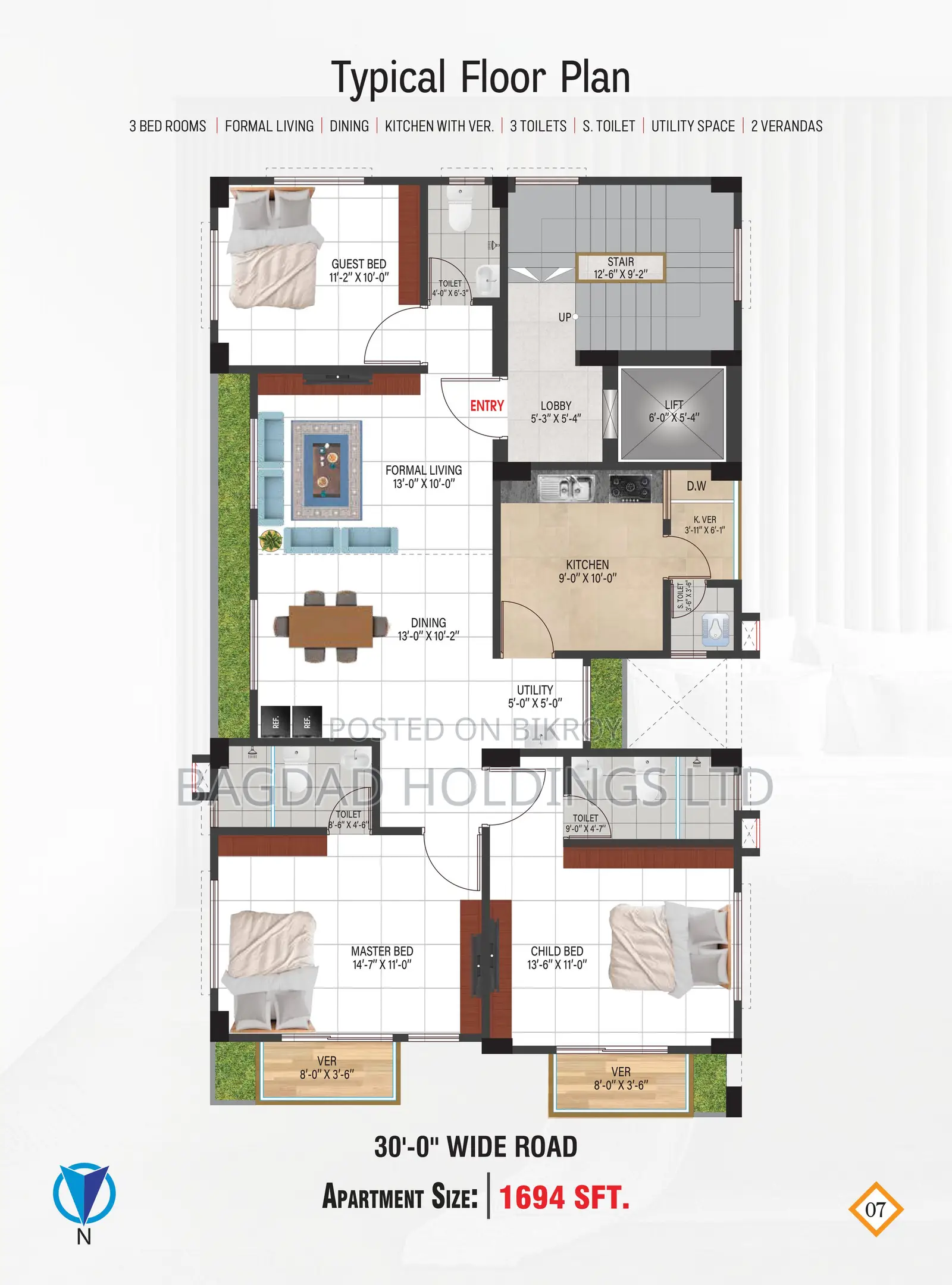 3bdrm Apartment in Uttara for Sale in Uttara