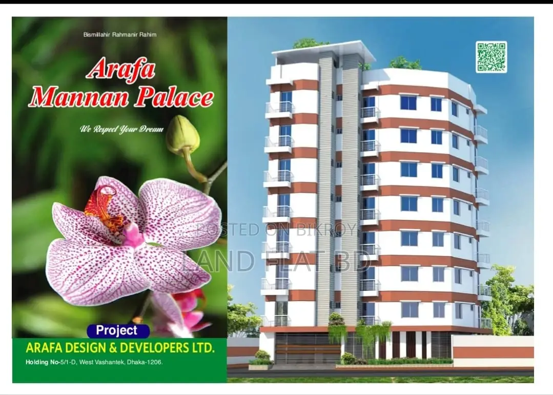 Flat for sale @ South-West corner plot, 1140 sq ft in Cantonment
