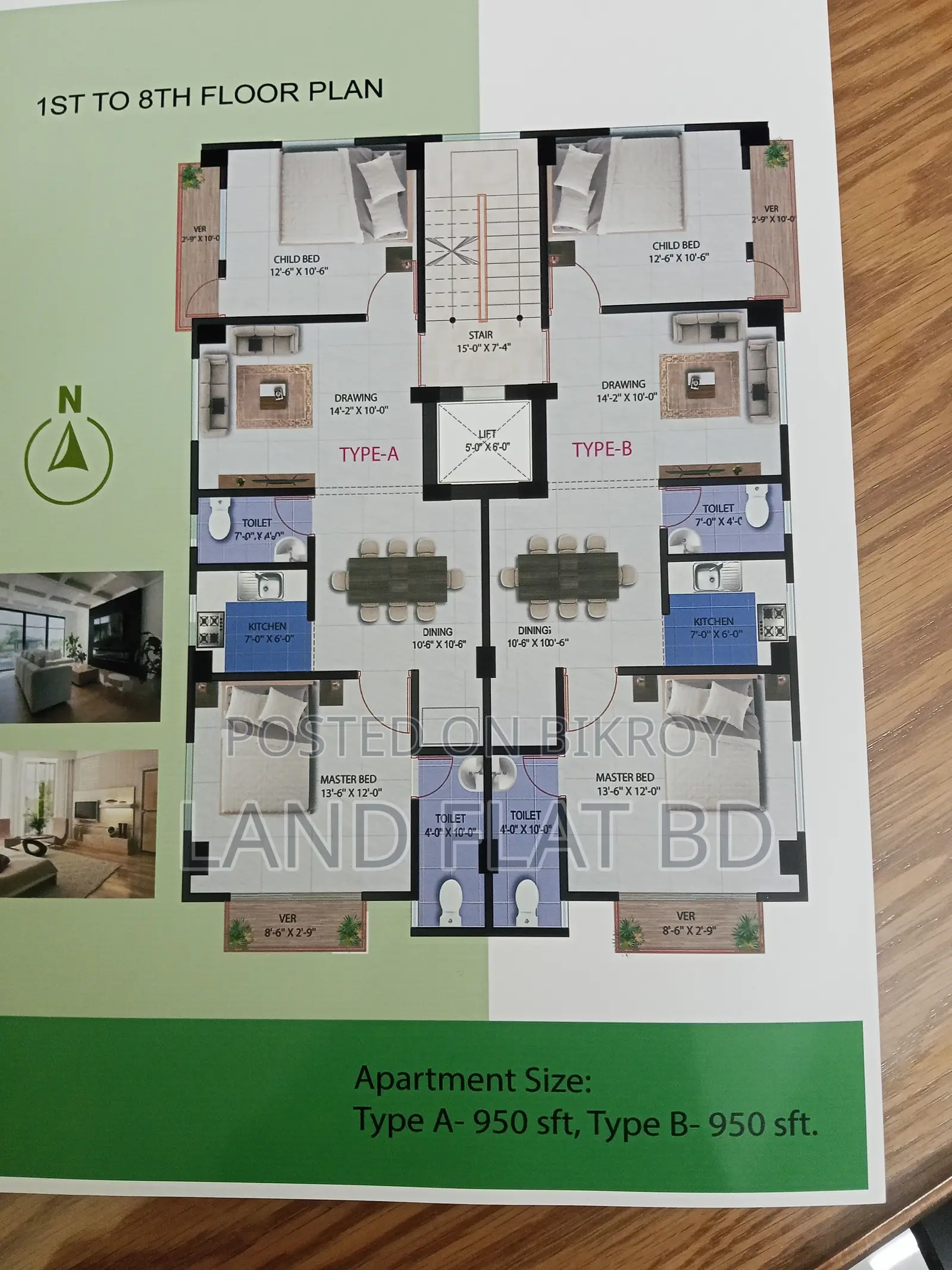 Ongoing Flat for Sale, 950 SFT, South Facing in Mohammadpur