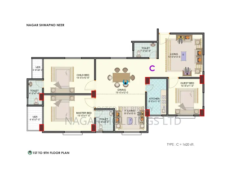 Ready flats for sale near Ashkona Hajj Camp, Dhaka! in Uttara