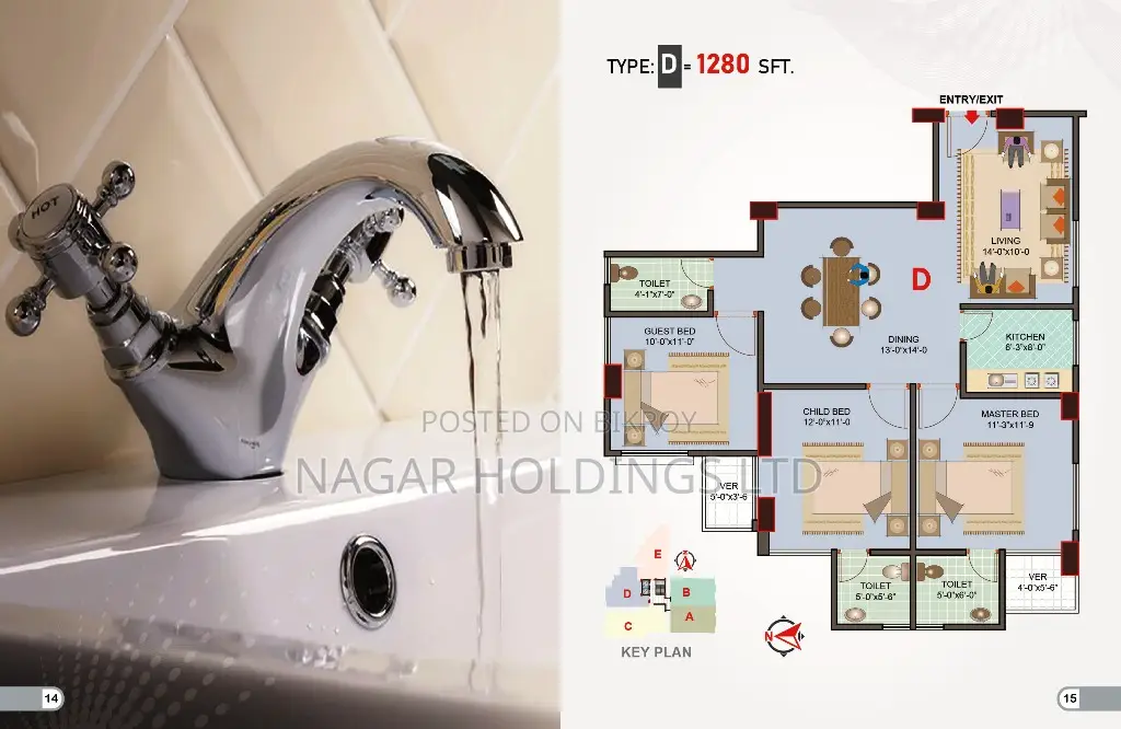 Ready flats for sale near Ashkona Hajj Camp, Dhaka! in Uttara