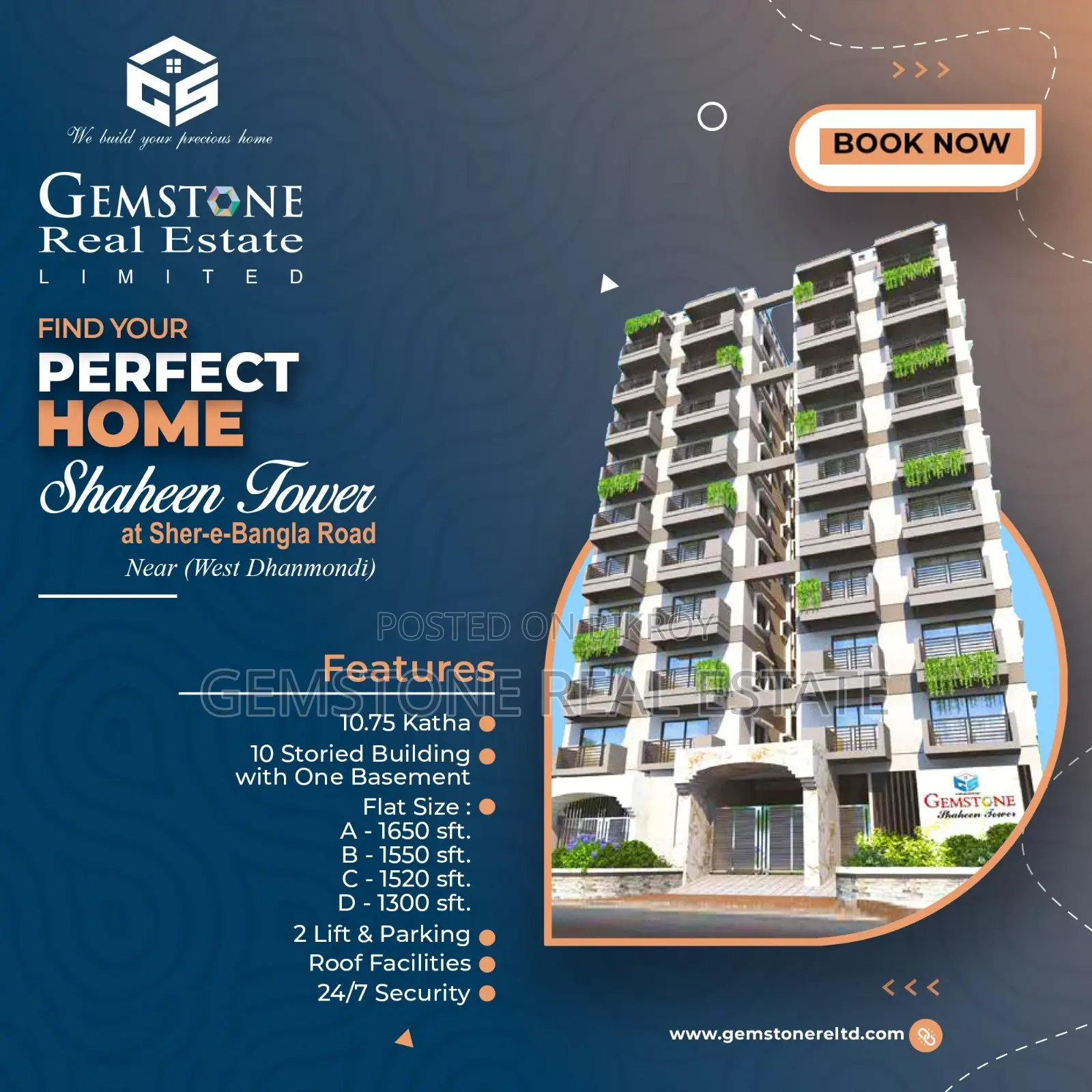 1550 Sqft Flat For sale at a Reasonable price in Dhanmondi