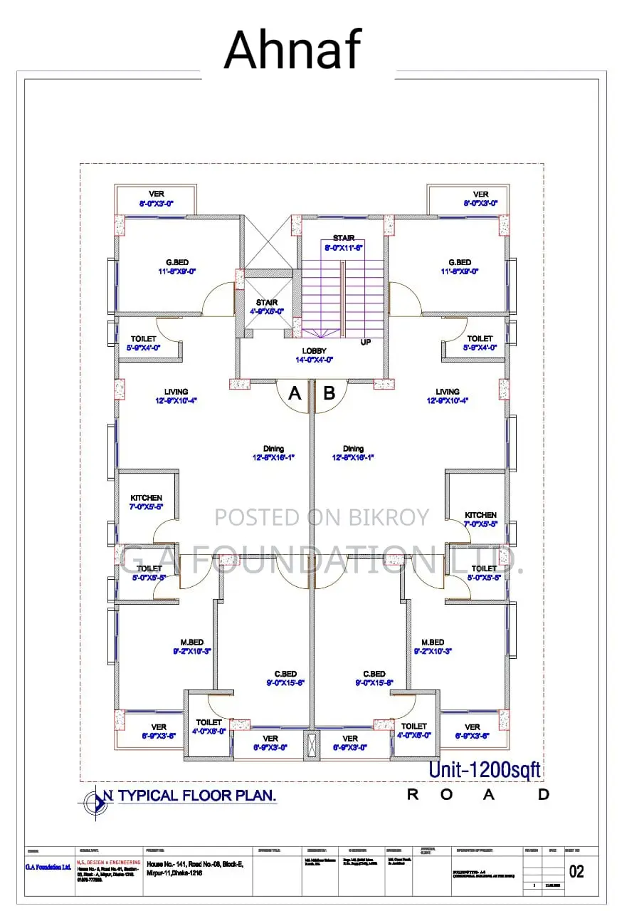 1200 SFT Cosy Family flat now available in Mirpur-Book in Mirpur