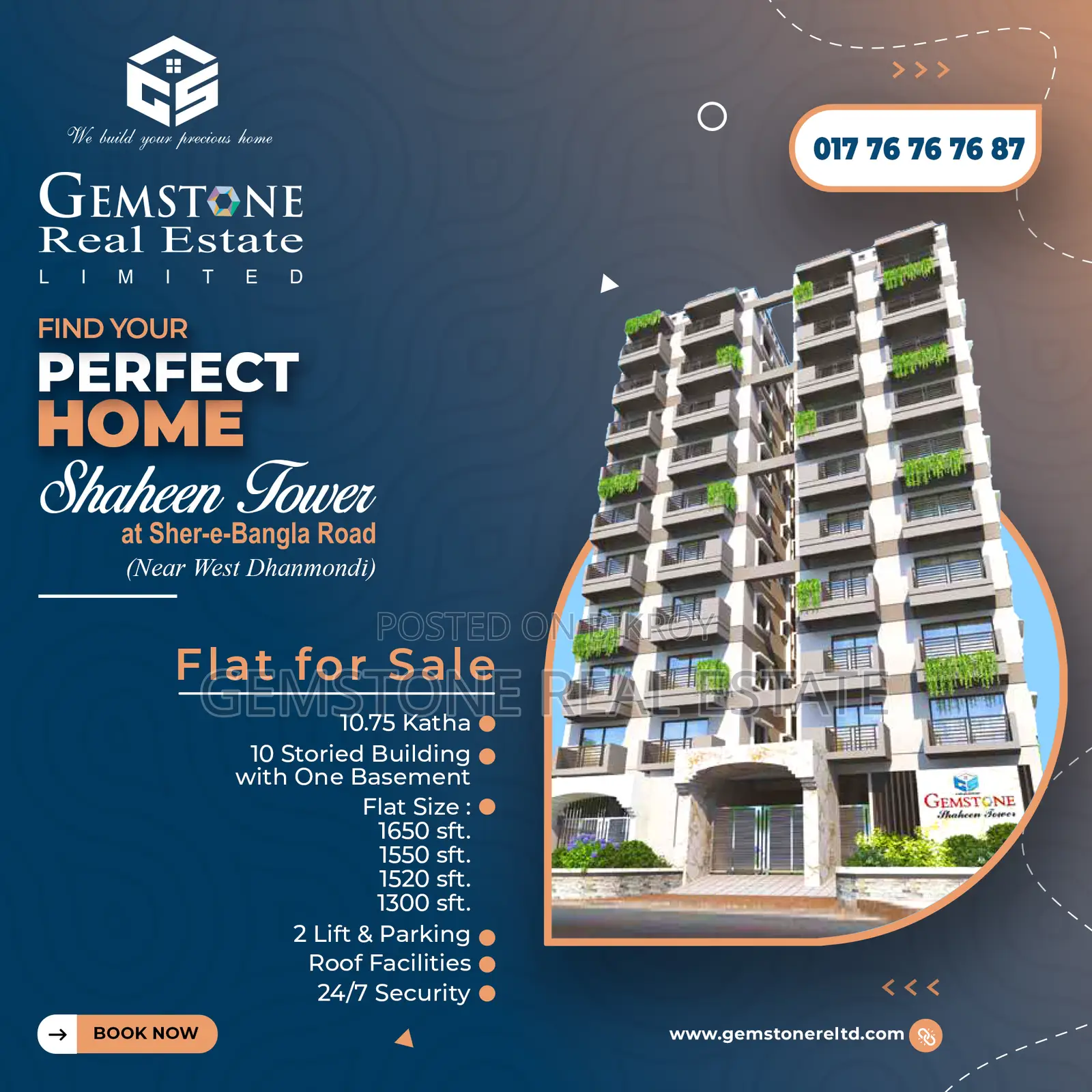 1650 sqft Flat for sale 30 Monthly Installment in Dhanmondi