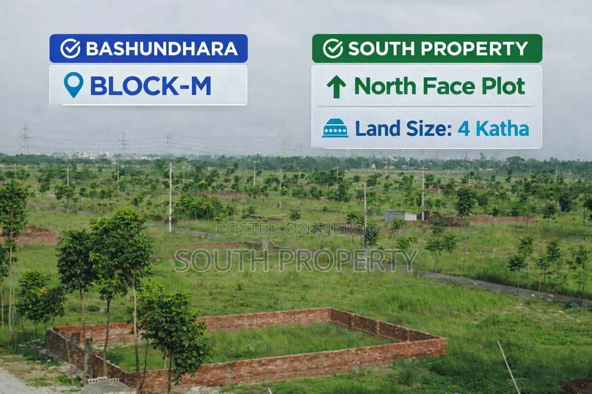 Block-M || 4 katha plot north facing Bashundhara in Basundhara