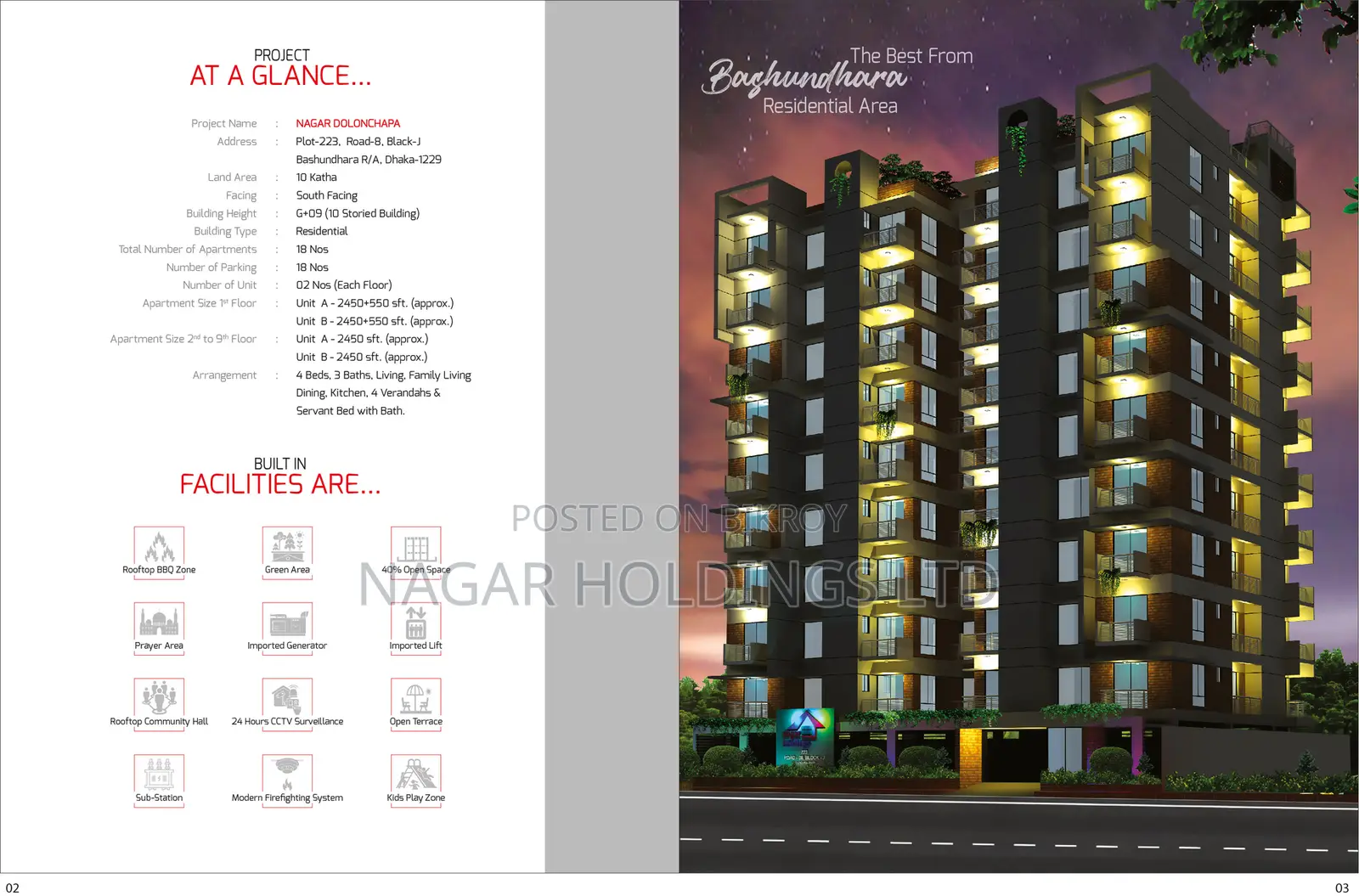 2450 Sft South-Facing Flat near 300 Feet in a Pleasant Environment at Bashundhara in Basundhara
