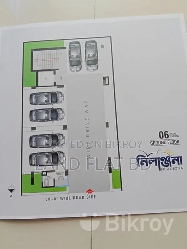 NORTH FACING @ FLAT SALE 1600 SFT ROAD SIDE. in Uttara