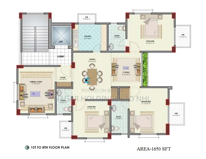 1650 Sft Luxury Single-unit Apartment at Bashundhara in Mohammadpur