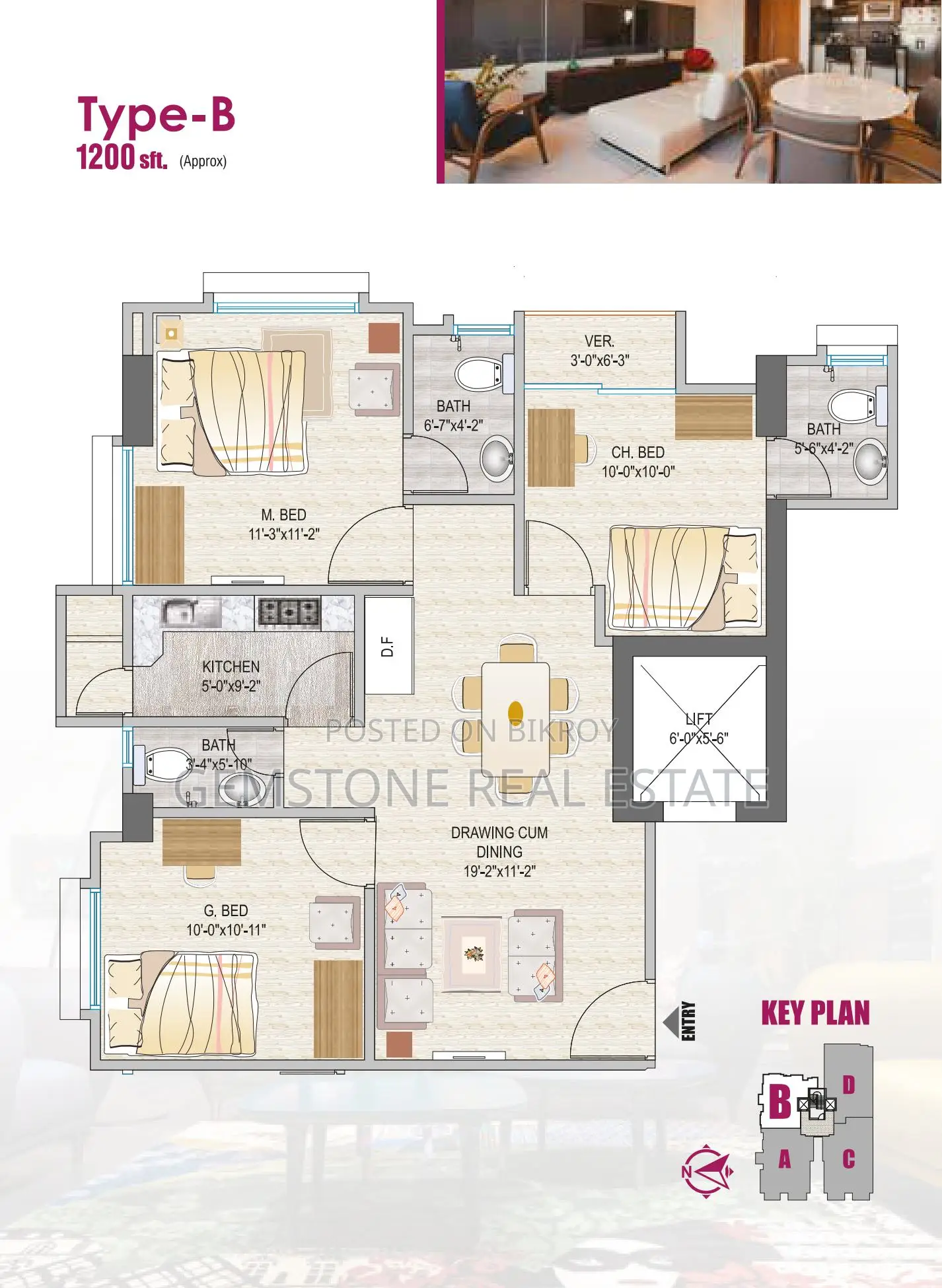 1550 sft Flat for sale at a Reasonable price in Dhanmondi