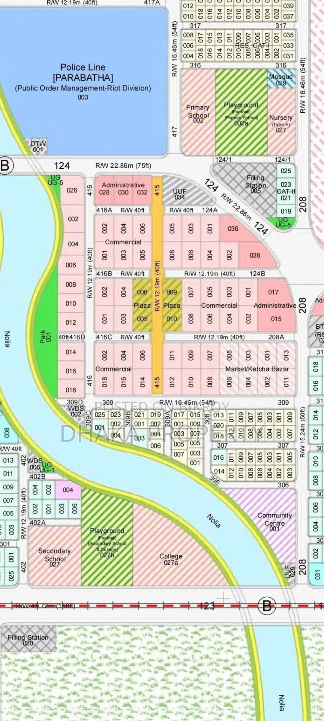 Front Commercial 3 Katha North at Sector-28 in Purbachal