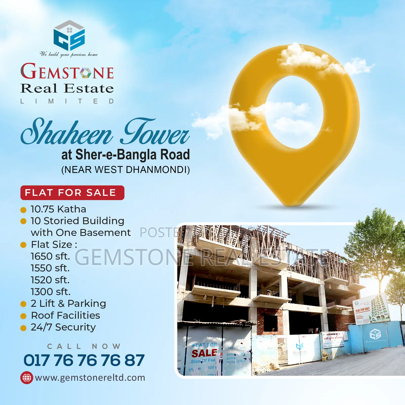 Flat for 1550 SQFT 26 Installment and Bank Loan Facilities in Dhanmondi