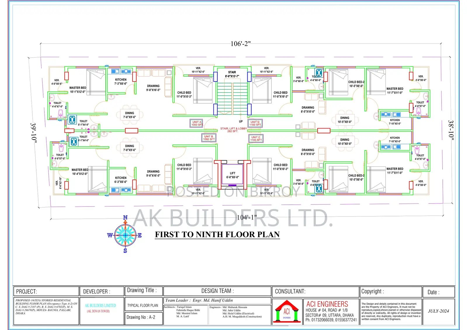 Stunning 1000 sqft Flat on the 4th Floor of a Corner Plot Facing the Road @ Pallabi!!! in Mirpur