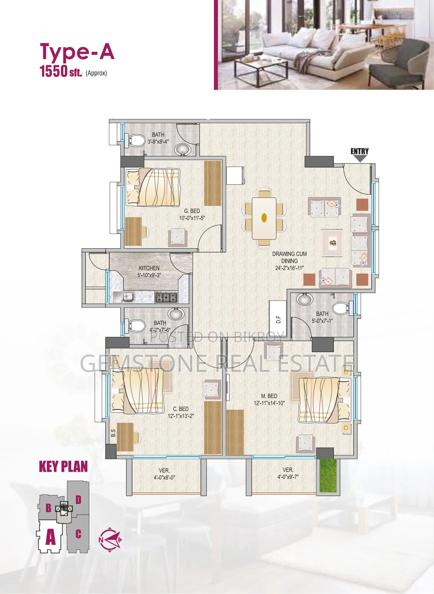 1550 Sqft Flat for Sale 30 Installment and Bank Loan Facilities in Dhanmondi