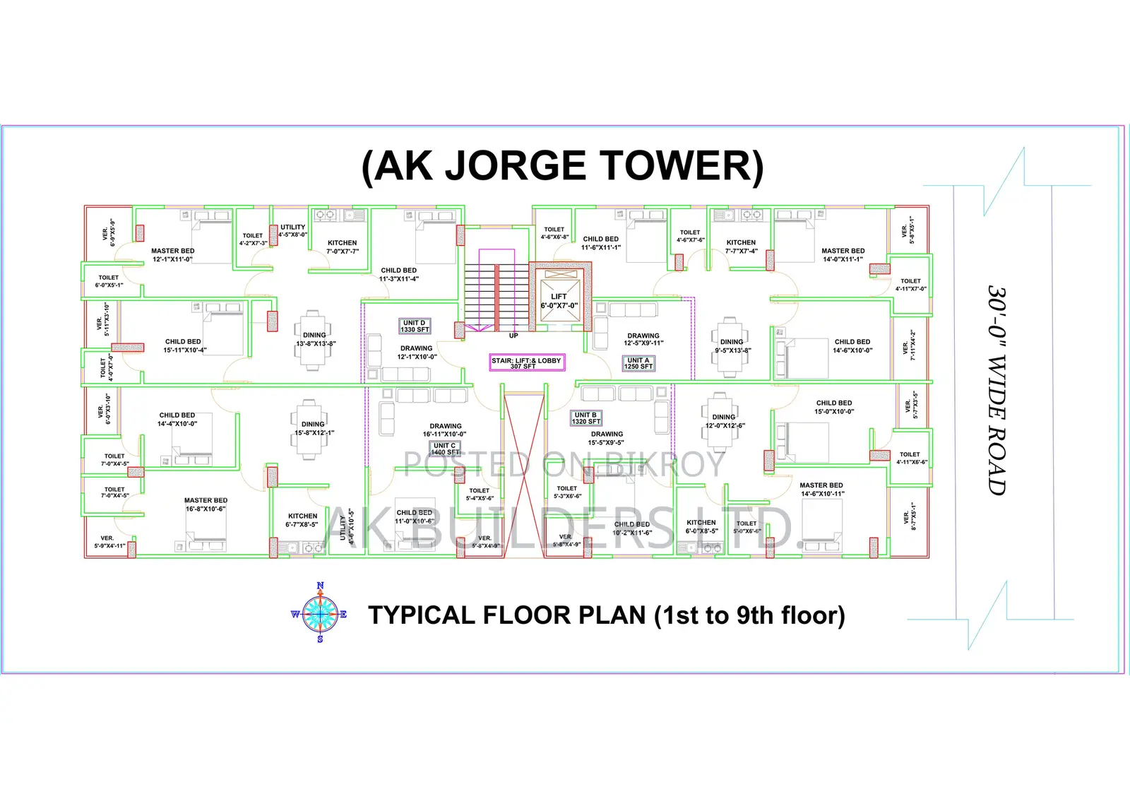 3-Bedroom Apartment in AK George Tower, Uttara for Sale in Uttara