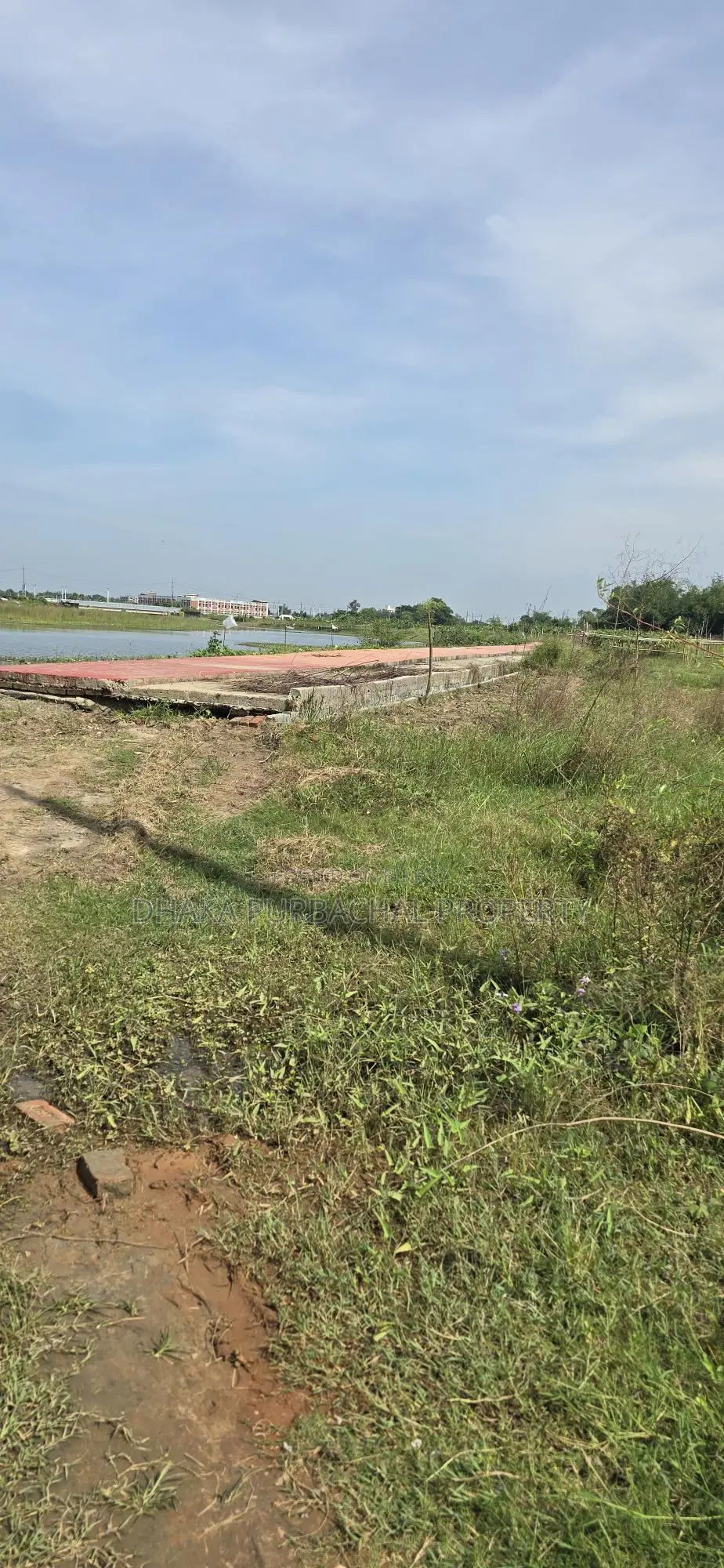 Corner 10 Katha Plot for Sale Near Lake and 75'&30' Road in Purbachal
