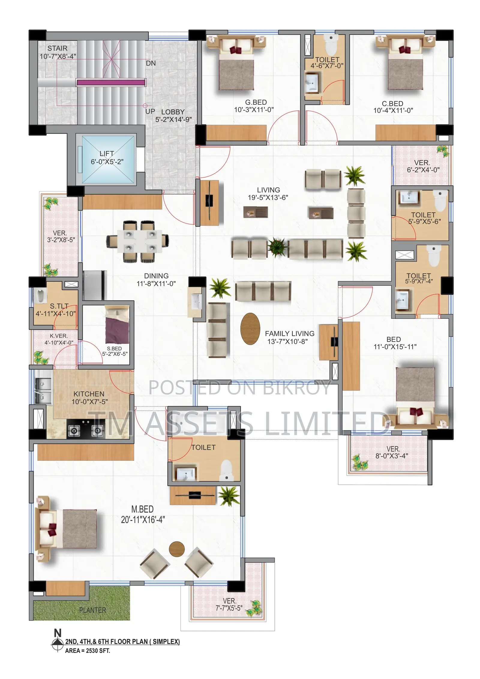 Luxury South Facing Flat for sale at Bashundhara Dhaka in Gulshan