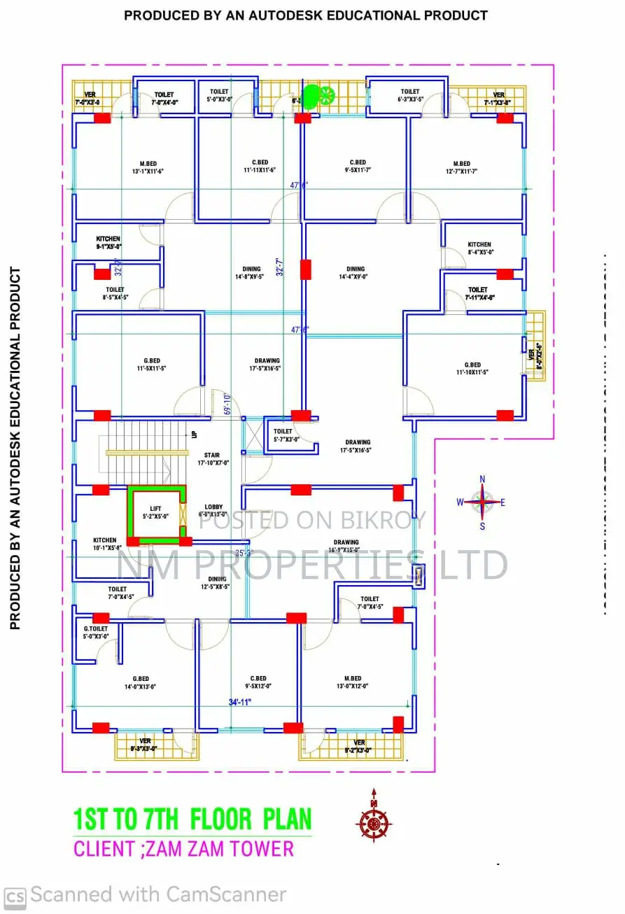1200 Sq Ft Flat for Sale at 60 Feet, Manipur, Mirpur 2, Dhaka in Mirpur
