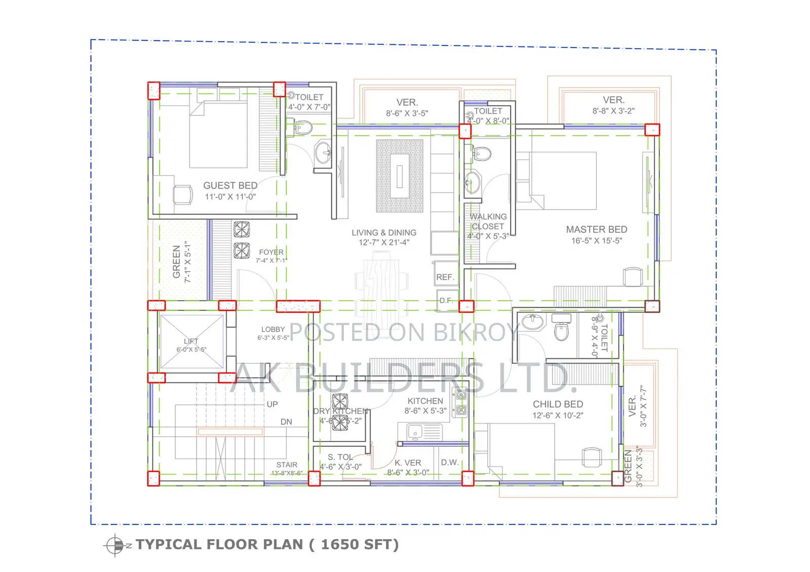 1655 Sq Ft Flat in Bashundhara L-Block Lakeview Project!! in Basundhara