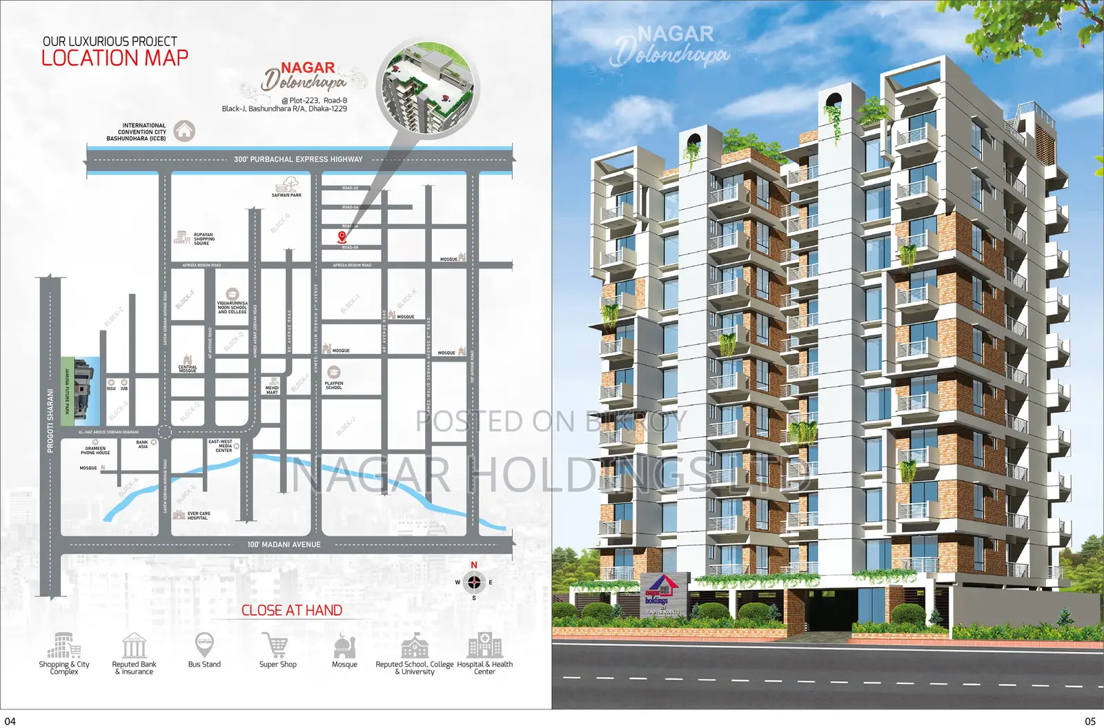 Buy a south-facing apartment near 300 Feet in Bashundhara. in Basundhara