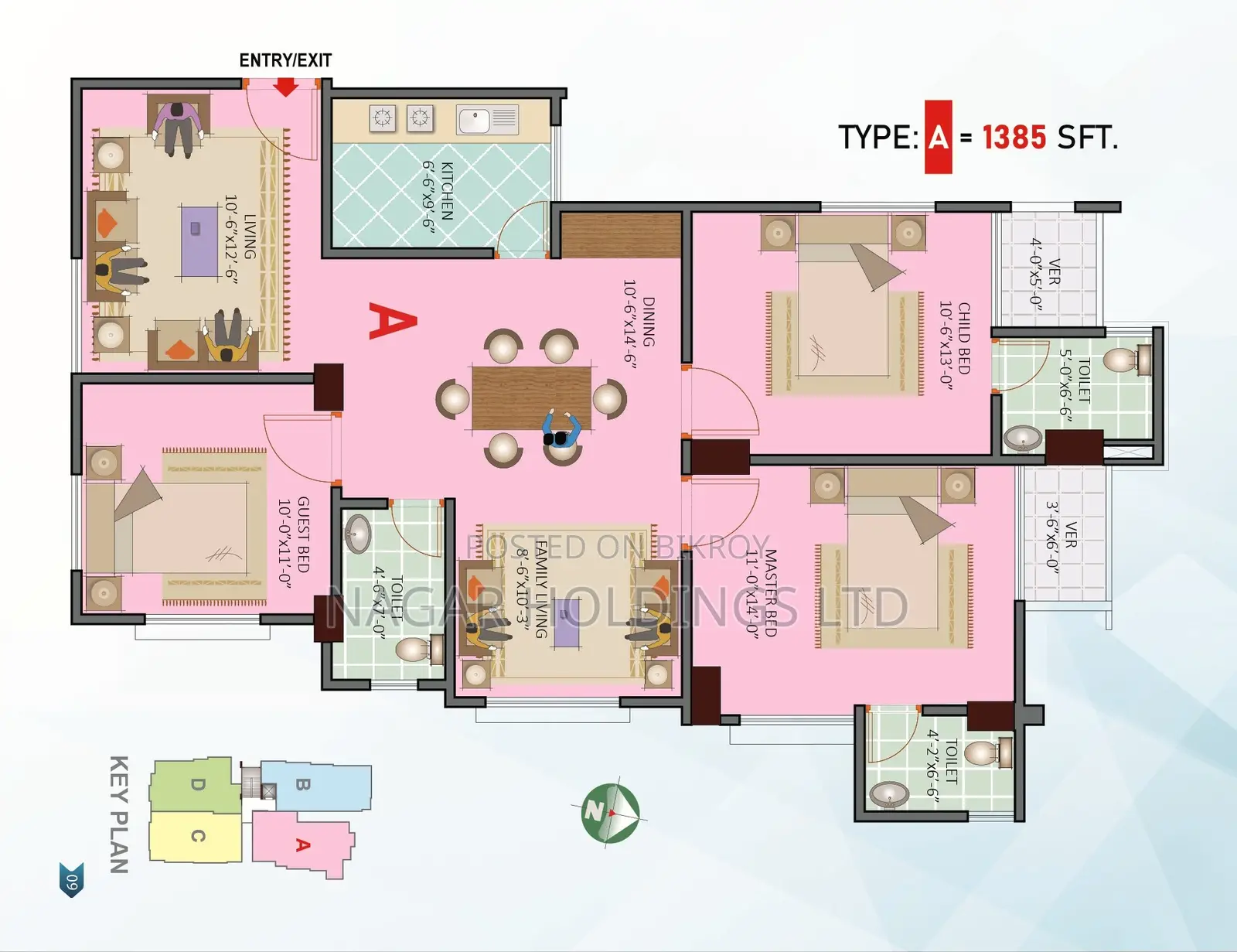 Ready Apartment for Sale near Ring Road, Adabor in Mohammadpur