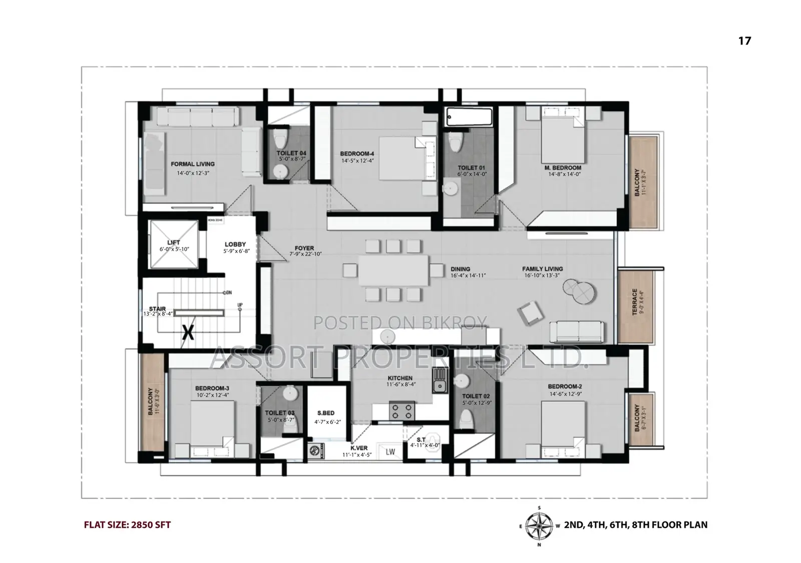 2850 Sft Flat Sale at Sector-11, Jolshiri Abason in Dhaka