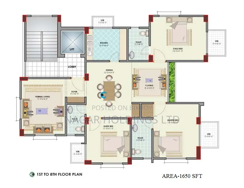 Grab This Nice 1650 Sft Single-Unit Apartment @ Bashundhara in Basundhara