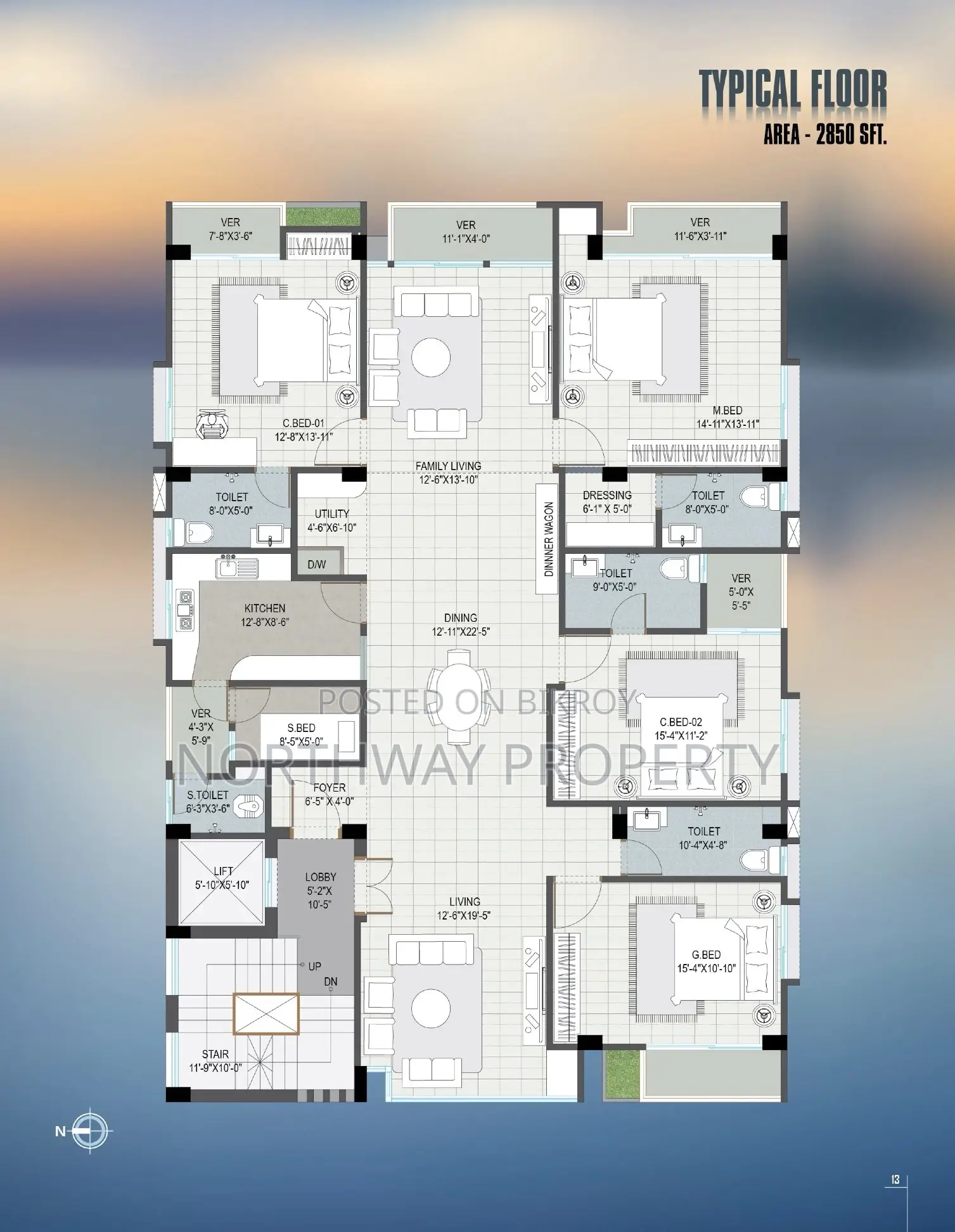 East Facing 4-Bedroom Apartment near Jolshiri in Banani