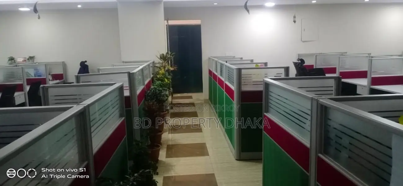 7700 Sqft Semi-Furnished Open Commercial Space Rent in Banani in Banani