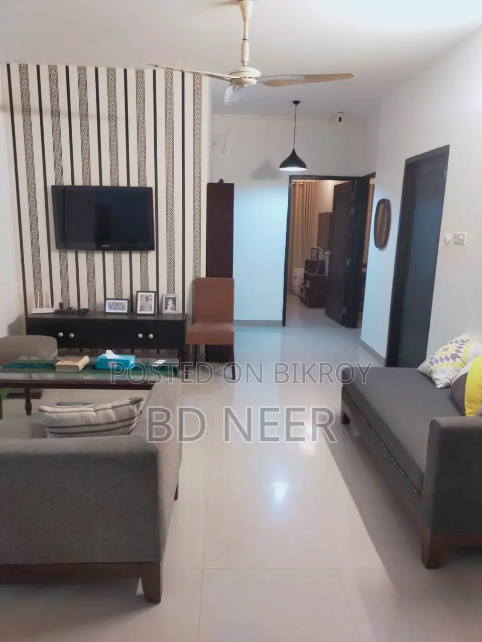 Short Term & Long Furnished 3-Bed Flat Rent in Gulshan-2 in Gulshan