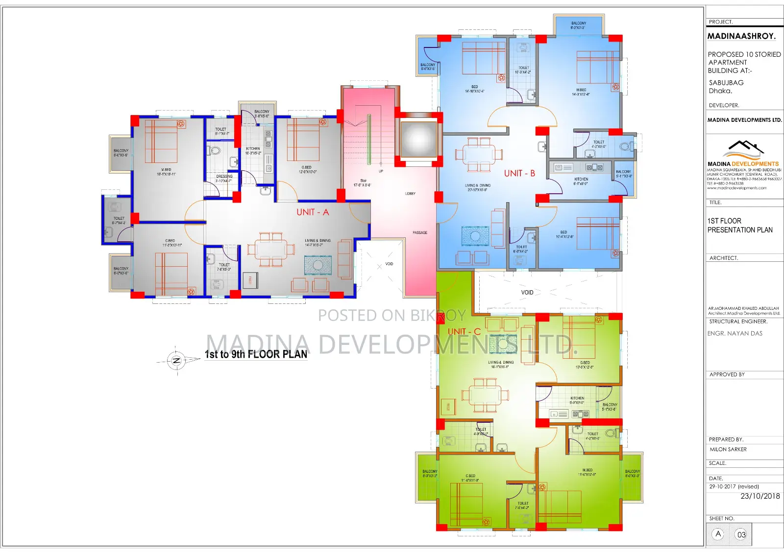 1345 sft Flat For Sale in Bashabo in Basabo