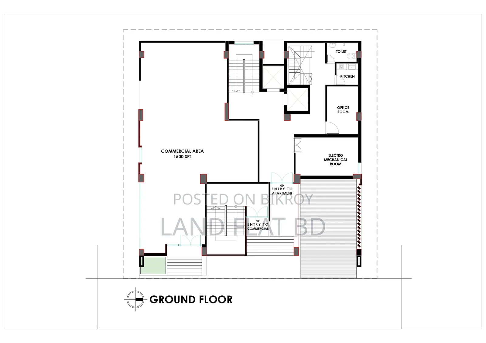100% Ready Office Space or Shop for Sale @ 1550 Sq Ft Ground Floor in Mohammadpur