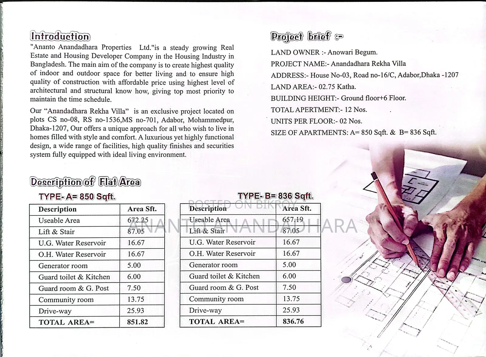 836 Sqft Ongoing Flat for sale at Adabor, Mohammadpur in Mohammadpur