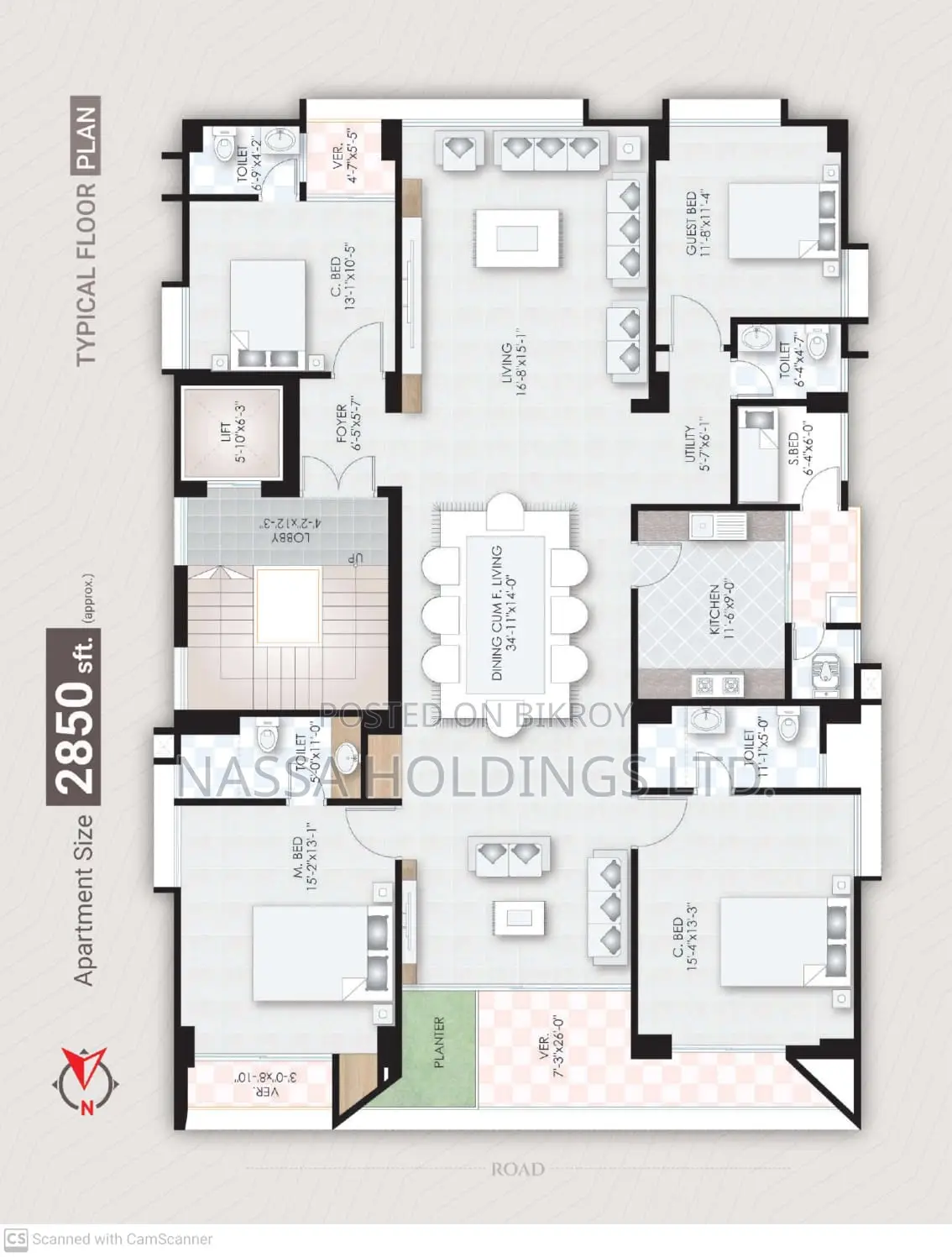 Flat for Sale in Jolshiri – Luxury 4 Bed Apartment in Dhaka