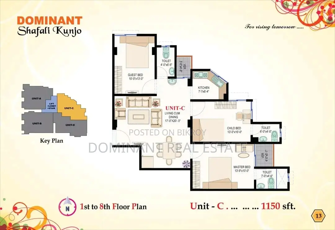 Flat sale in 30 installments with special discount in Ramadan, Talartek, Khilkhet, Purbachal in Khilkhet