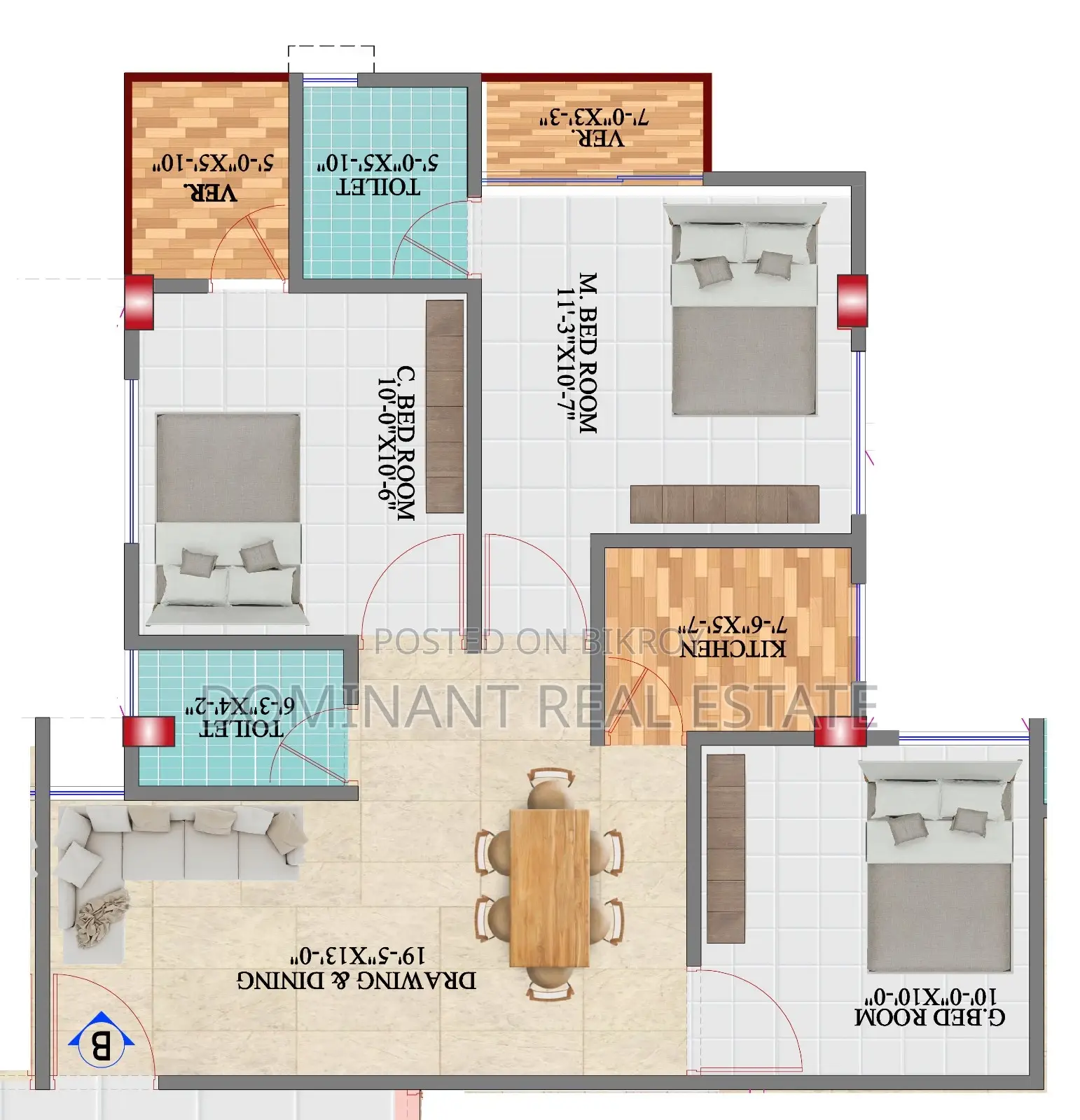 3 Bedroom Apartment in Dominant Real Estate, Rampura for sale in Rampura