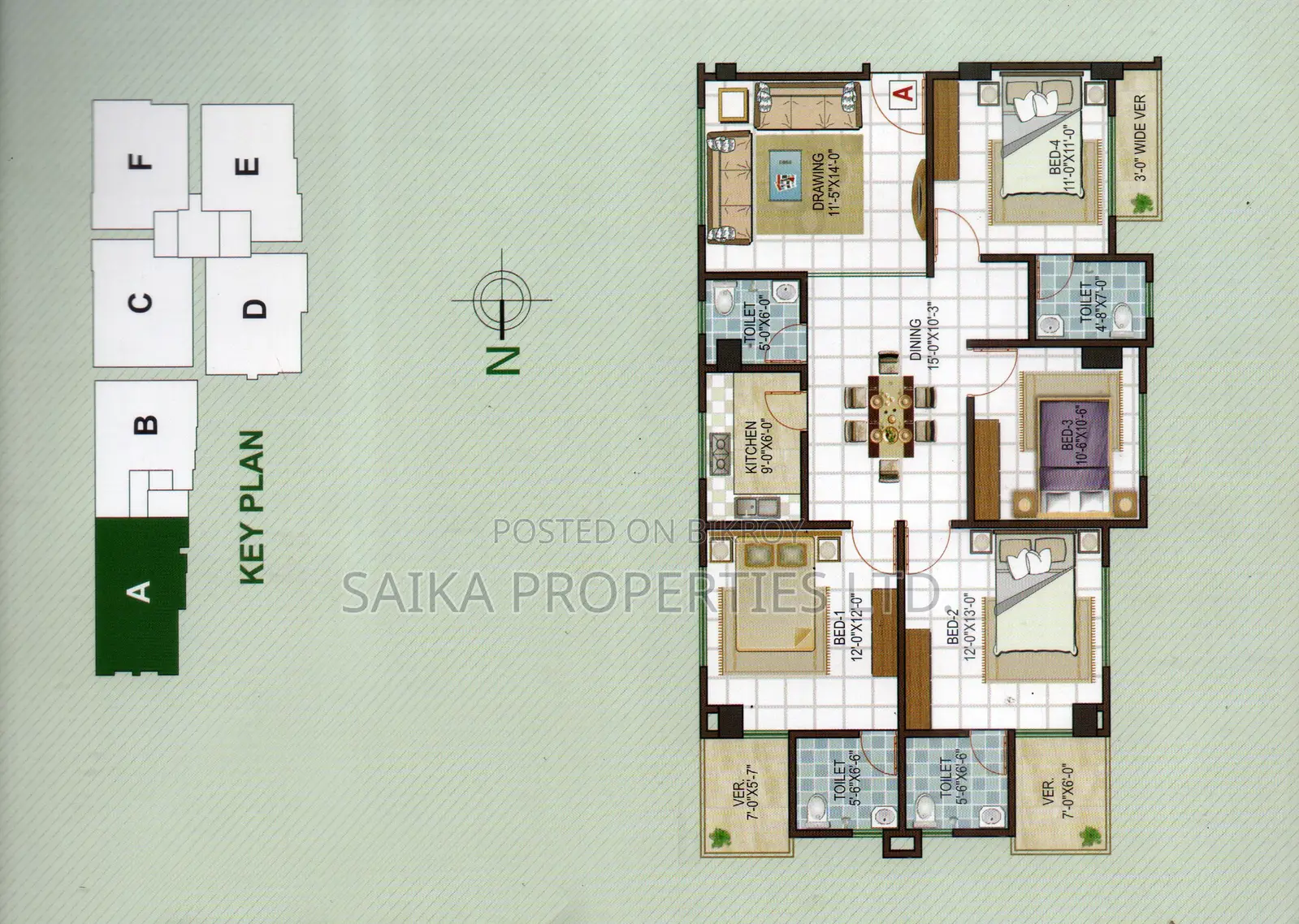 1550 sq ft spacious near-ready flat | 4 bed modern apartment in Mirpur
