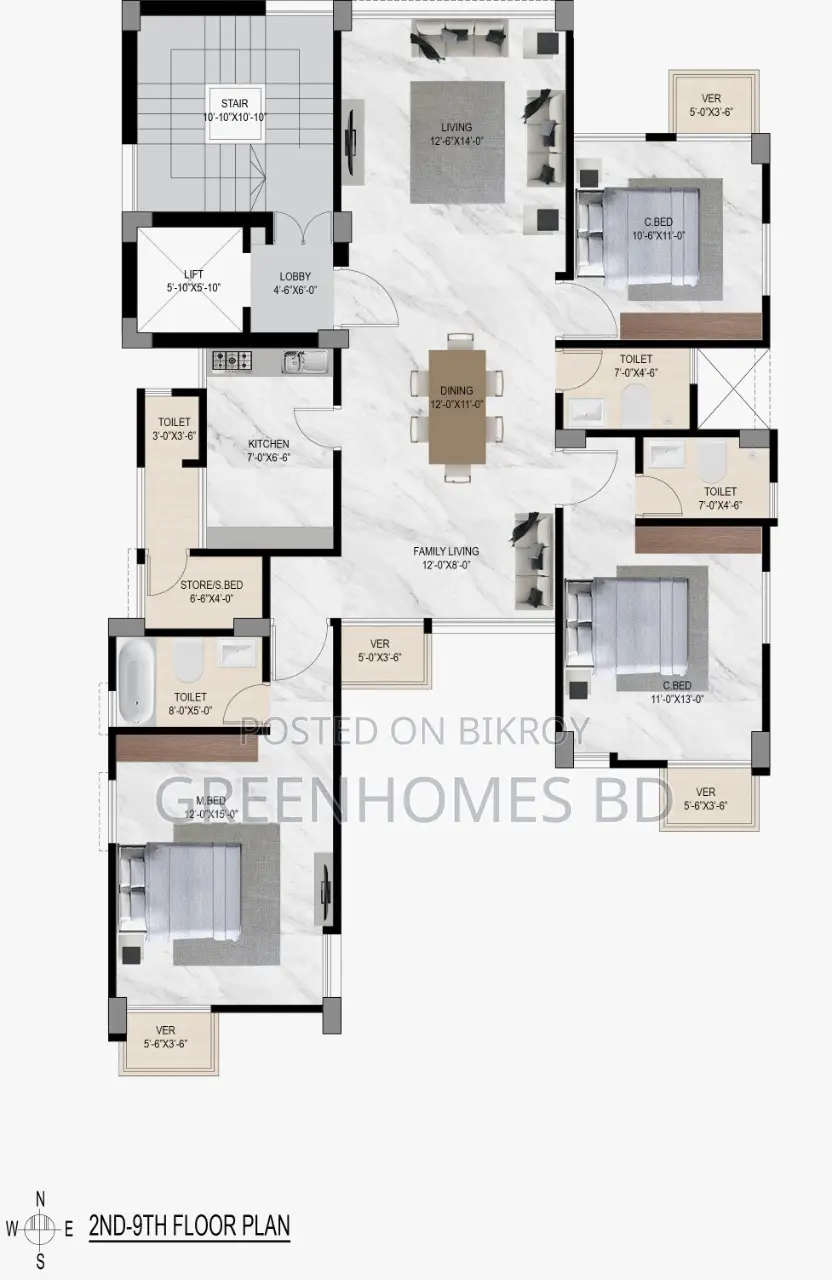 Ready Apartment for Sale in Bashundhara R/A, Block-J, 1950 sq ft in Gulshan