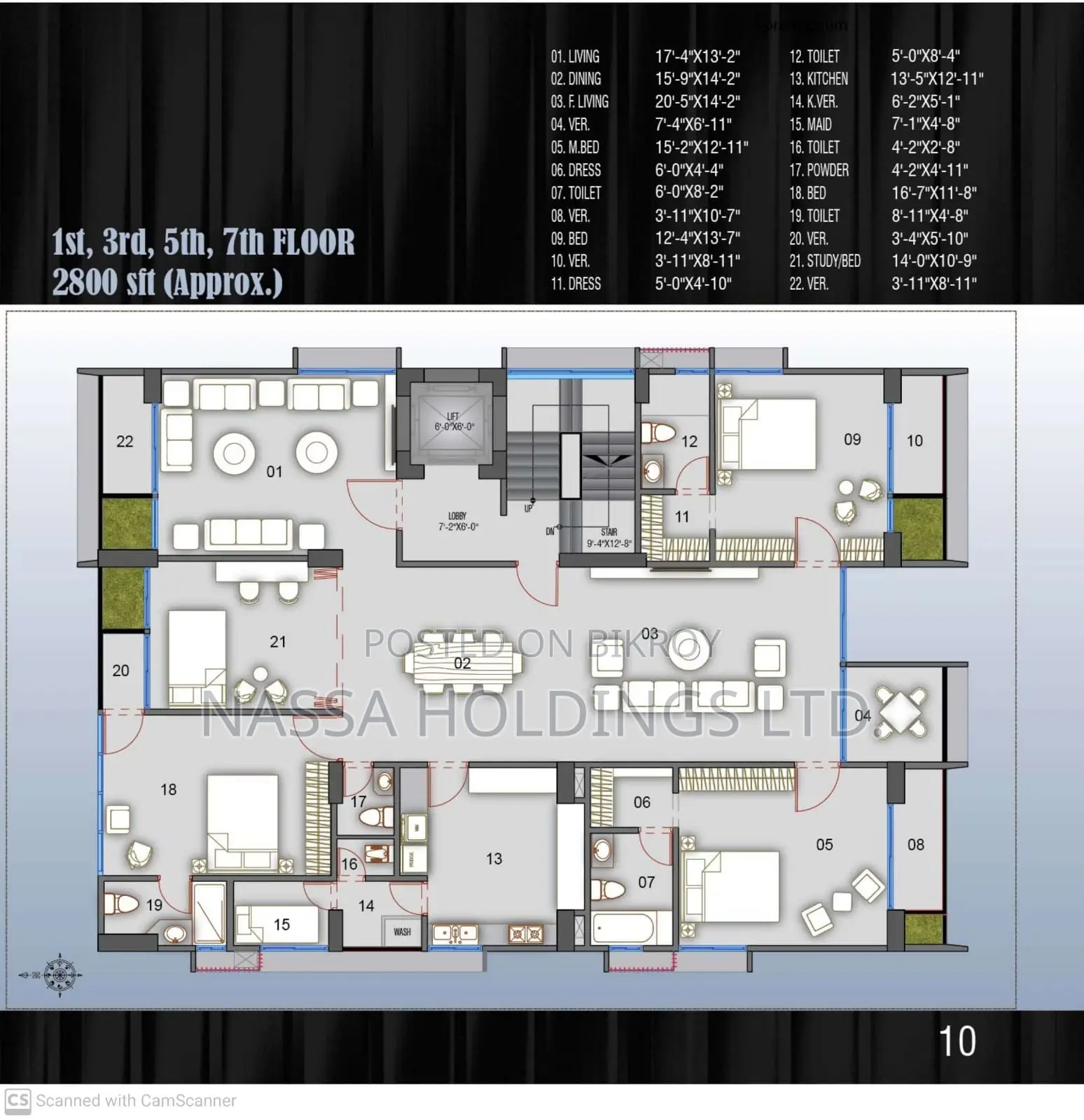 Two-Side Open New Luxurious Flat at Sector-11, Jolshiri Abashon in Dhaka