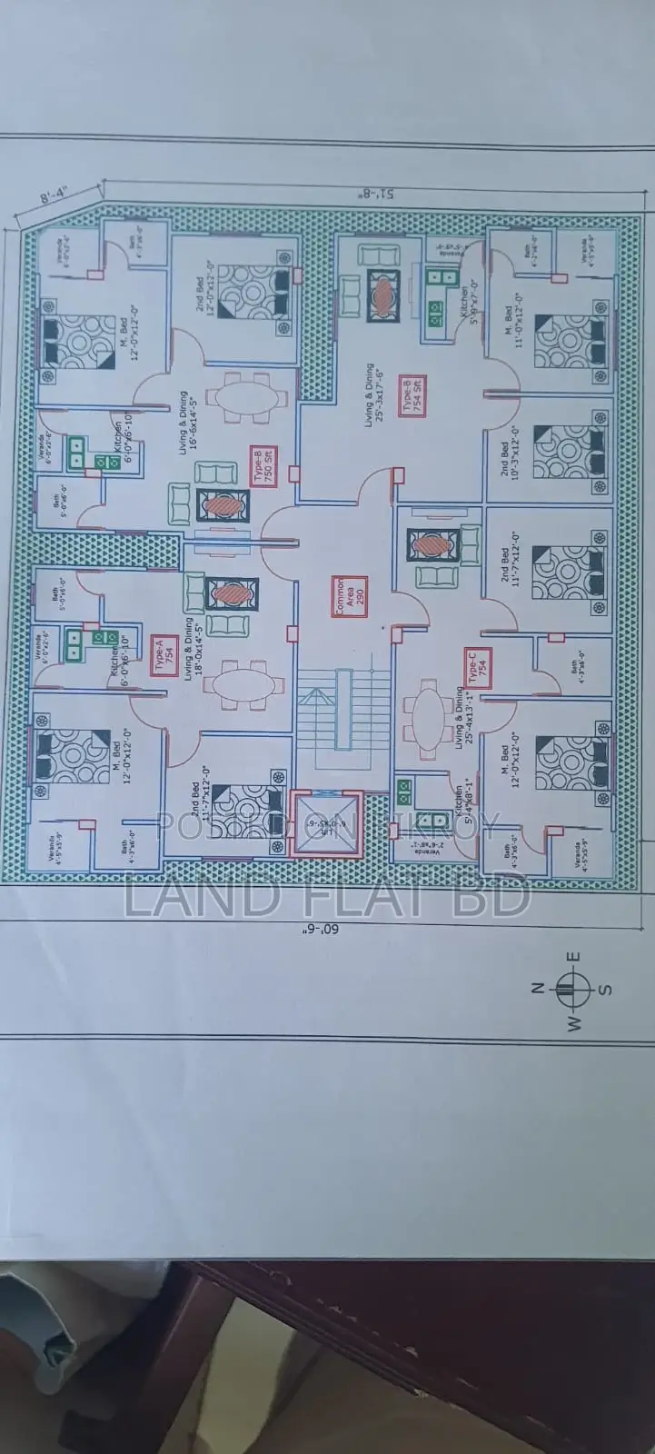 #1839sft Ready Flat @i Block, Bashundhara R/A (with Interior) in Basundhara