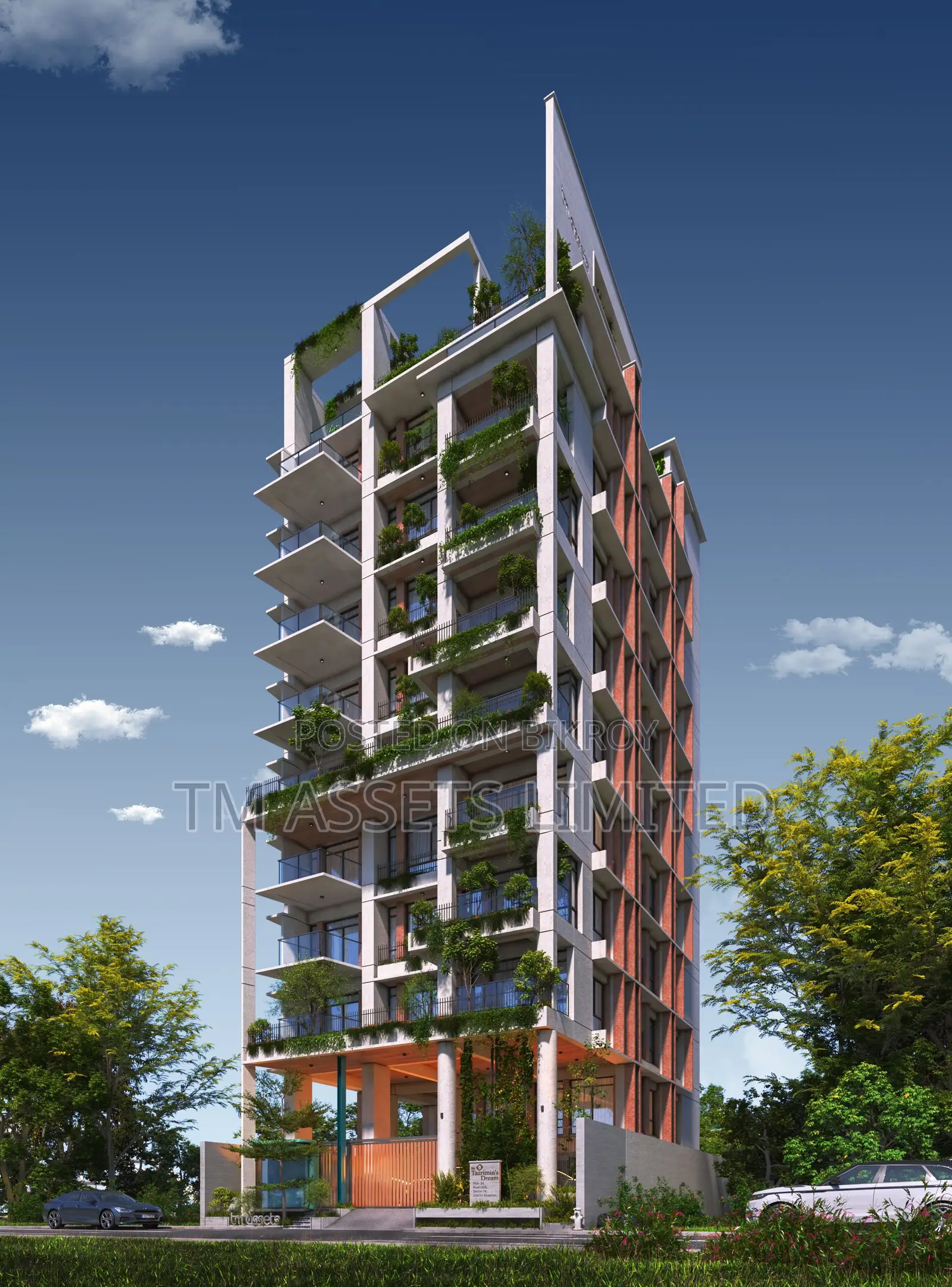 2850 Sq.Ft Corner Flat with Three-Side Open View in Jalshiri in Dhaka