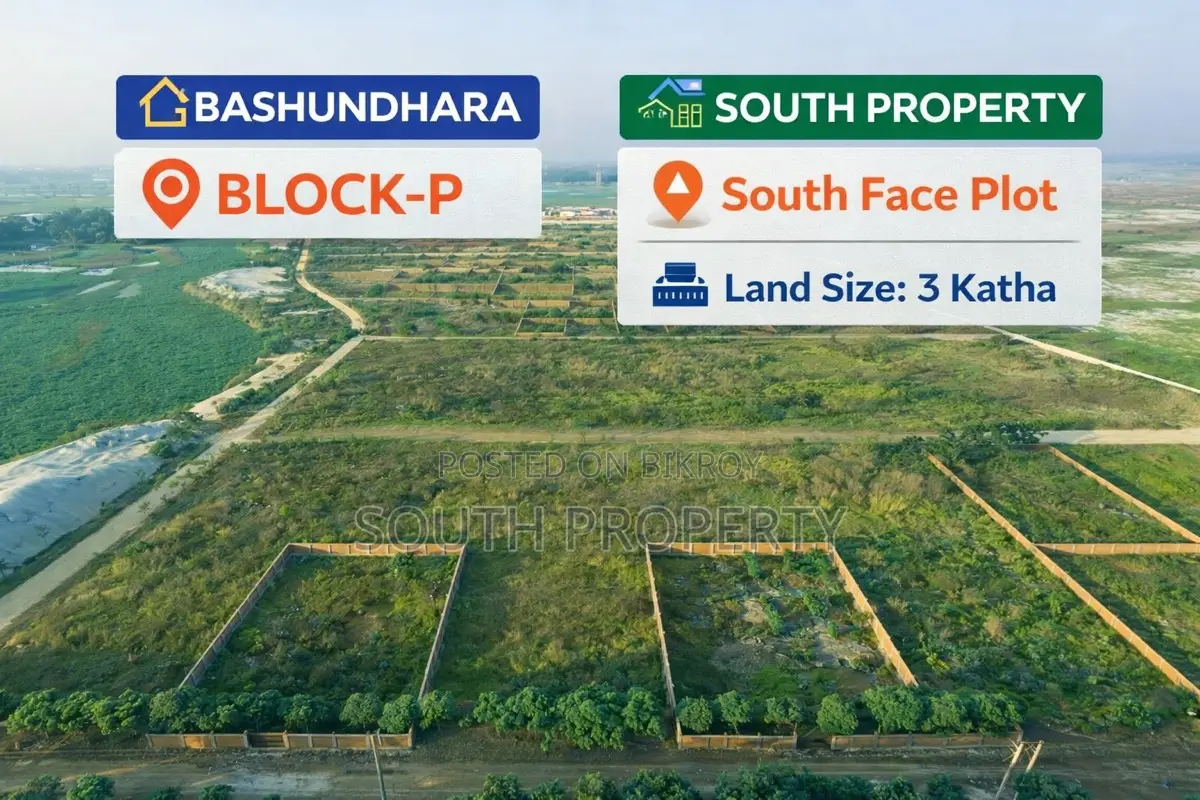 Block-P || 3 Katha South Facing Plot Bashundhara in Basundhara
