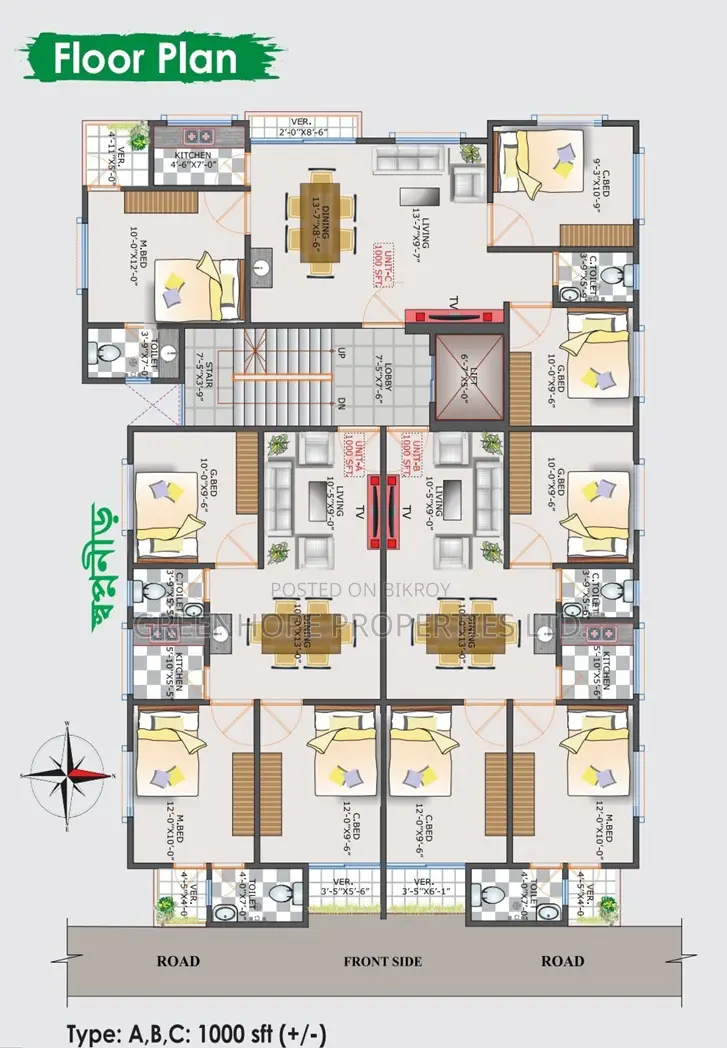 3-Bedroom Land Share Flat in Badda