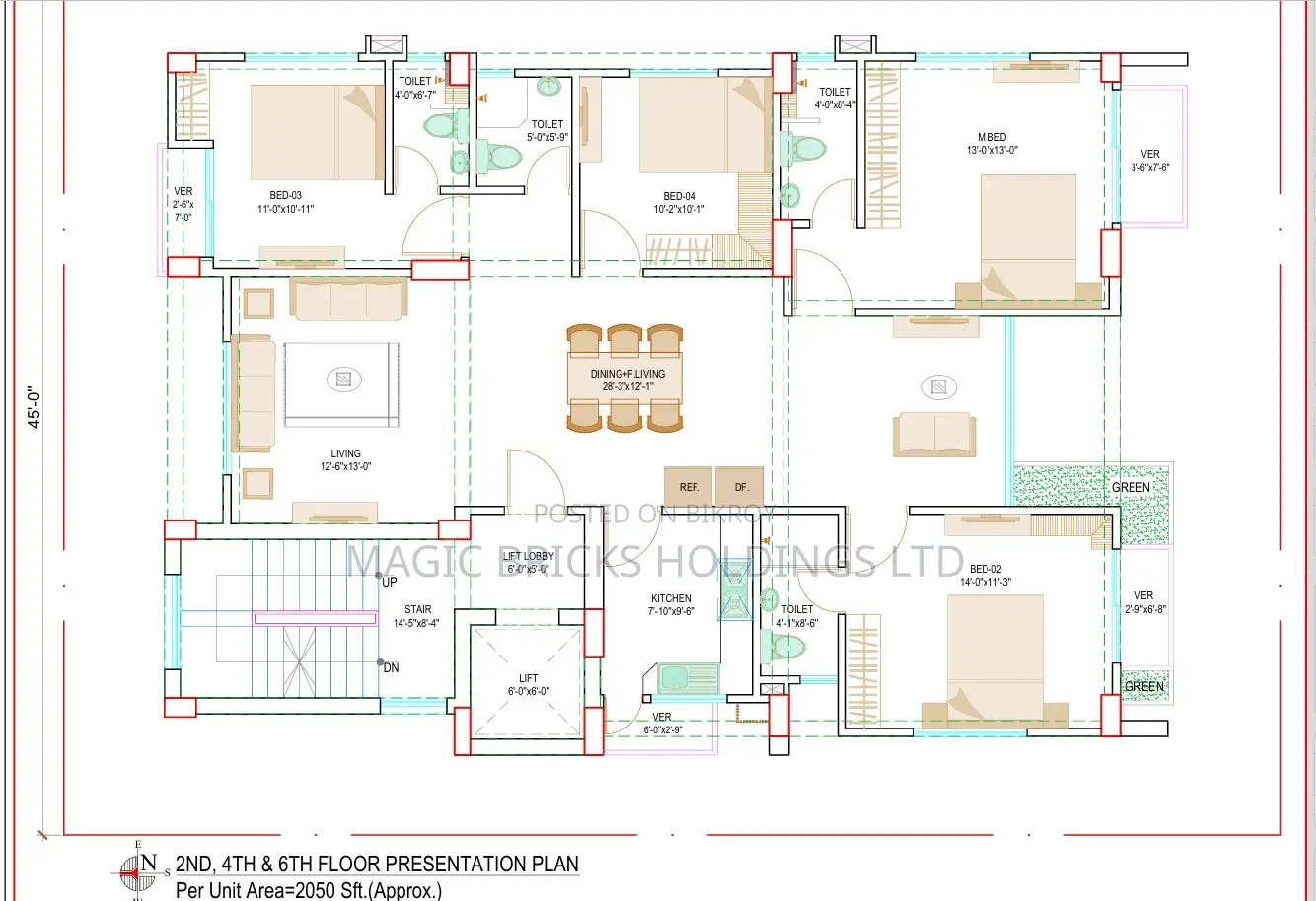 This south-facing apartment could be your next home at I Block in Basundhara